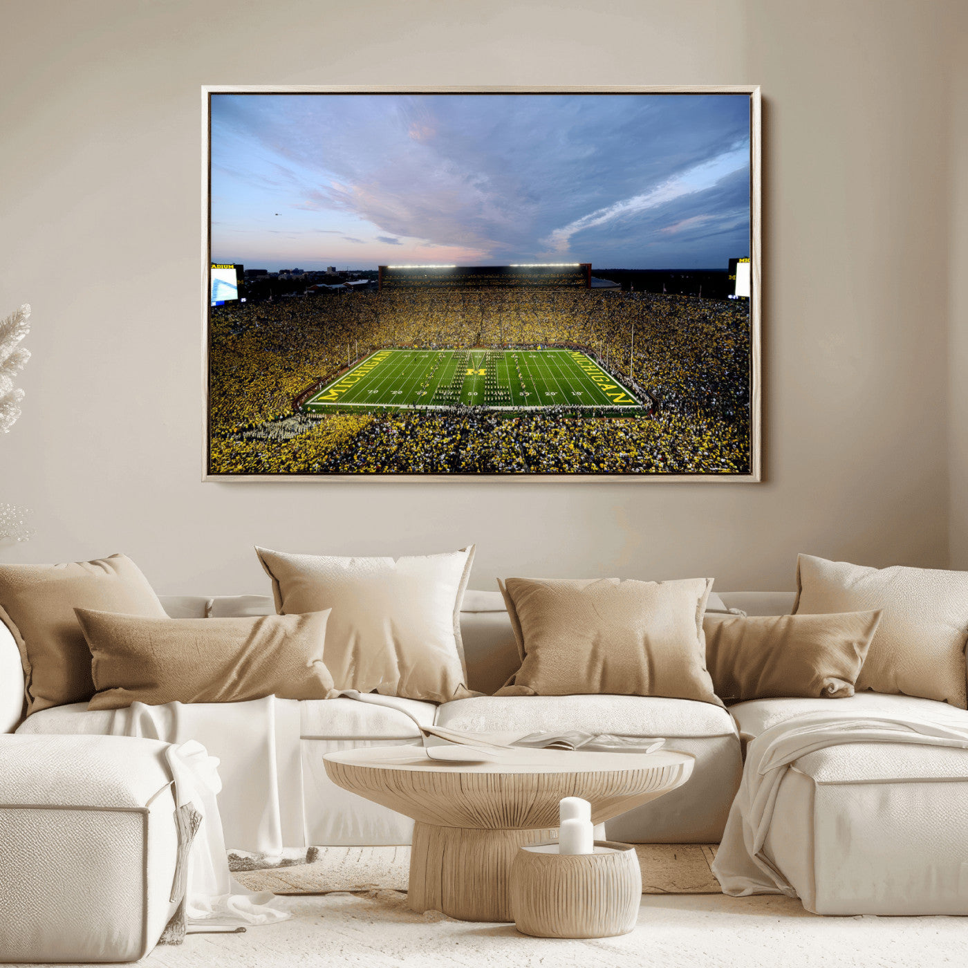 82641-MGV-FC-36X24-University of Michigan Wolverines Football Team Print - Ann Arbor Michigan Stadium Wall Art Canvas Print