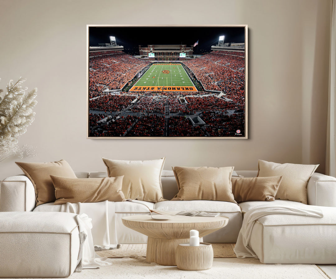 Oklahoma State Cowboys Canvas Print, Football Team Print - Stillwater Boone Pickens Stadium Wall Art Canvas Print