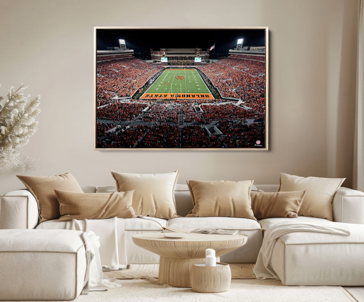 Oklahoma State Cowboys Canvas Print, Football Team Print - Stillwater Boone Pickens Stadium Wall Art Canvas Print
