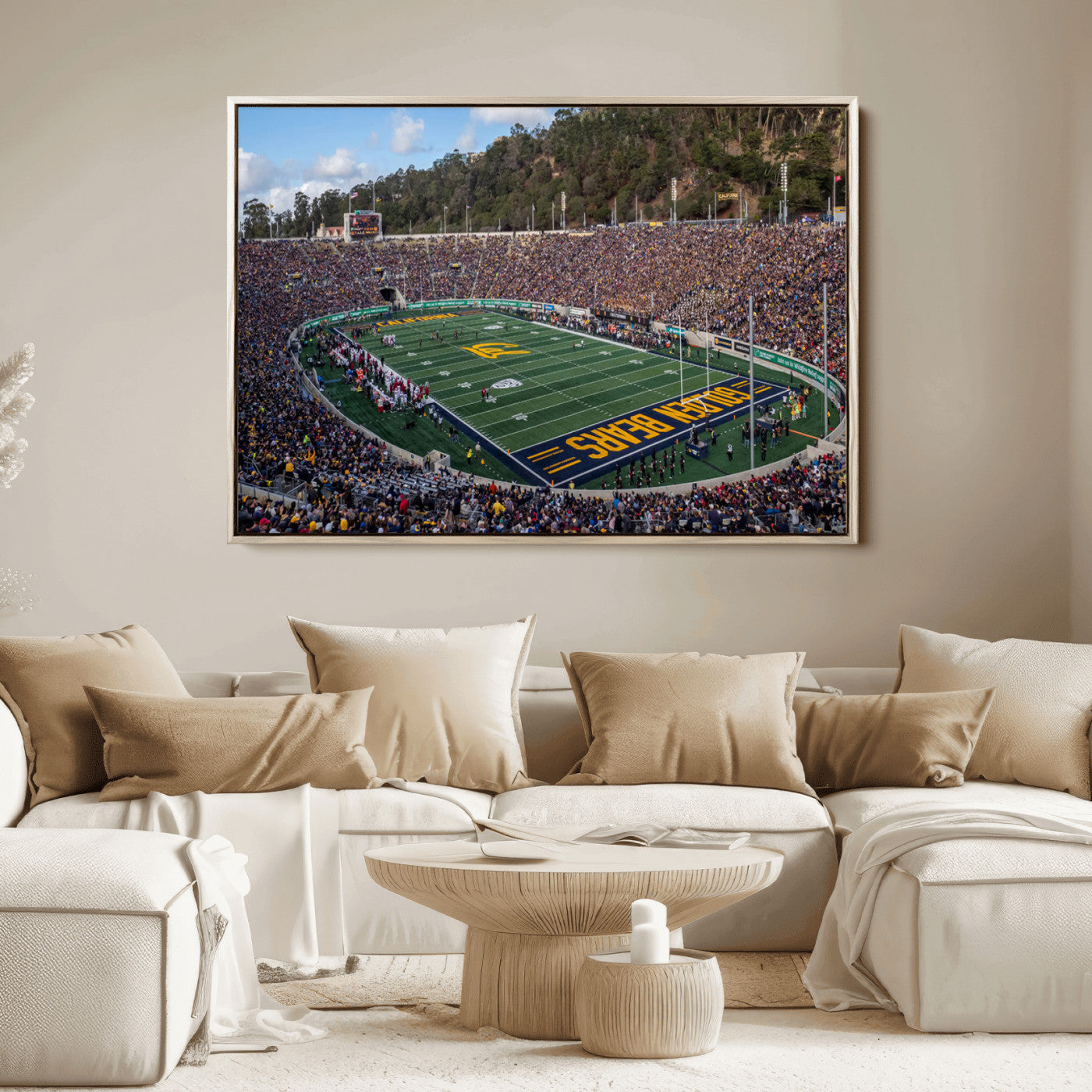 38054-MGV-FC-36X24_Natural-University of California Golden Bears Football Team Print - Berkeley California Memorial Stadium Art Canvas Print