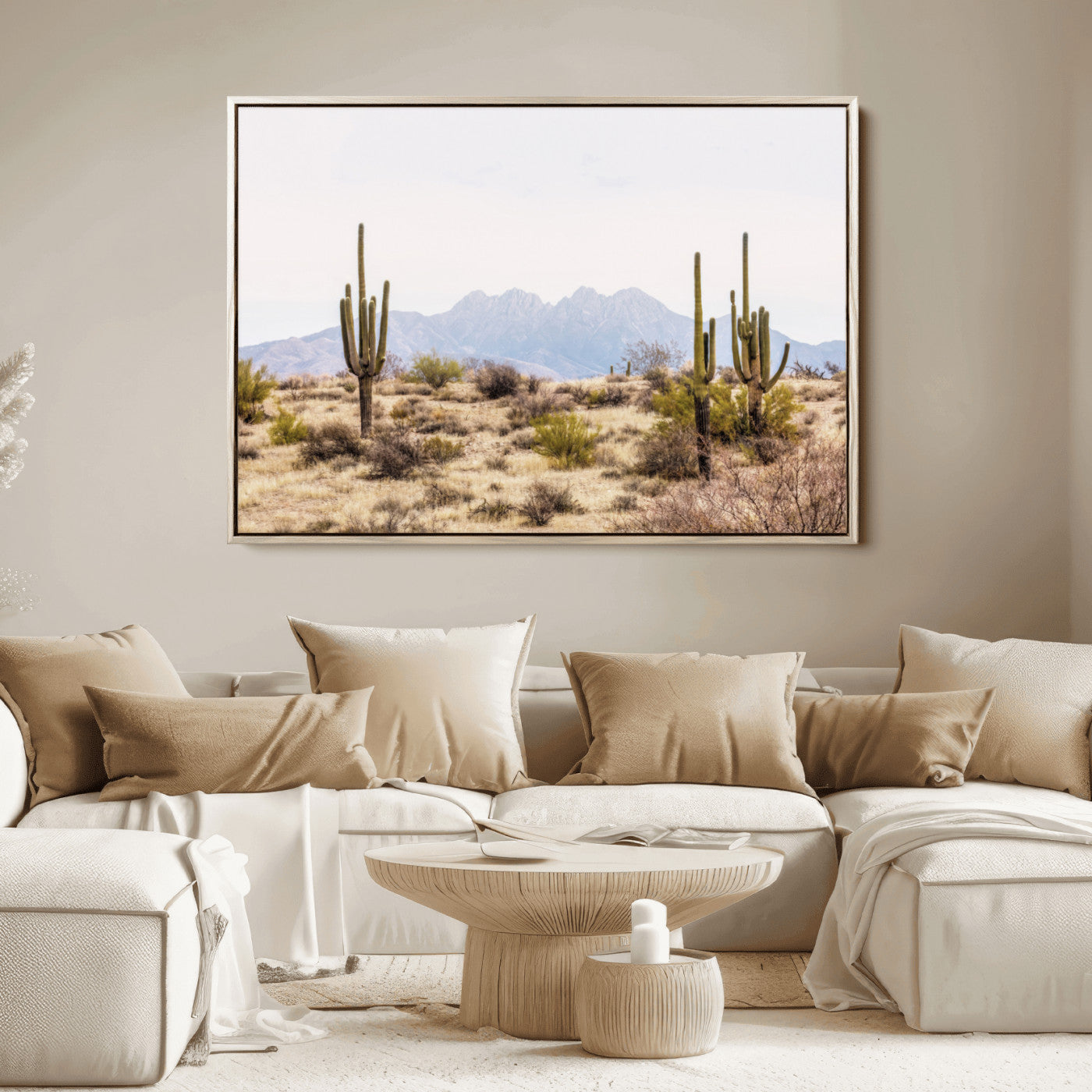 97436-MGV-CV-36X24-Arizona Desert Wall Art Print | Arizona Desert Canvas Print with Saguaro Cacti | Southwestern Landscape Wall Art | Framed Farmhouse Decor