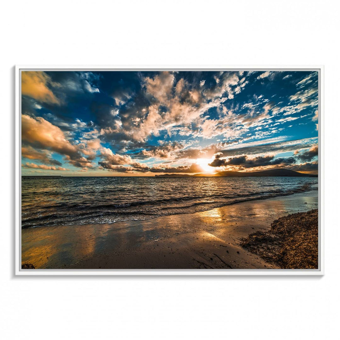 Beach Wall Art - Ocean Sunset Canvas.