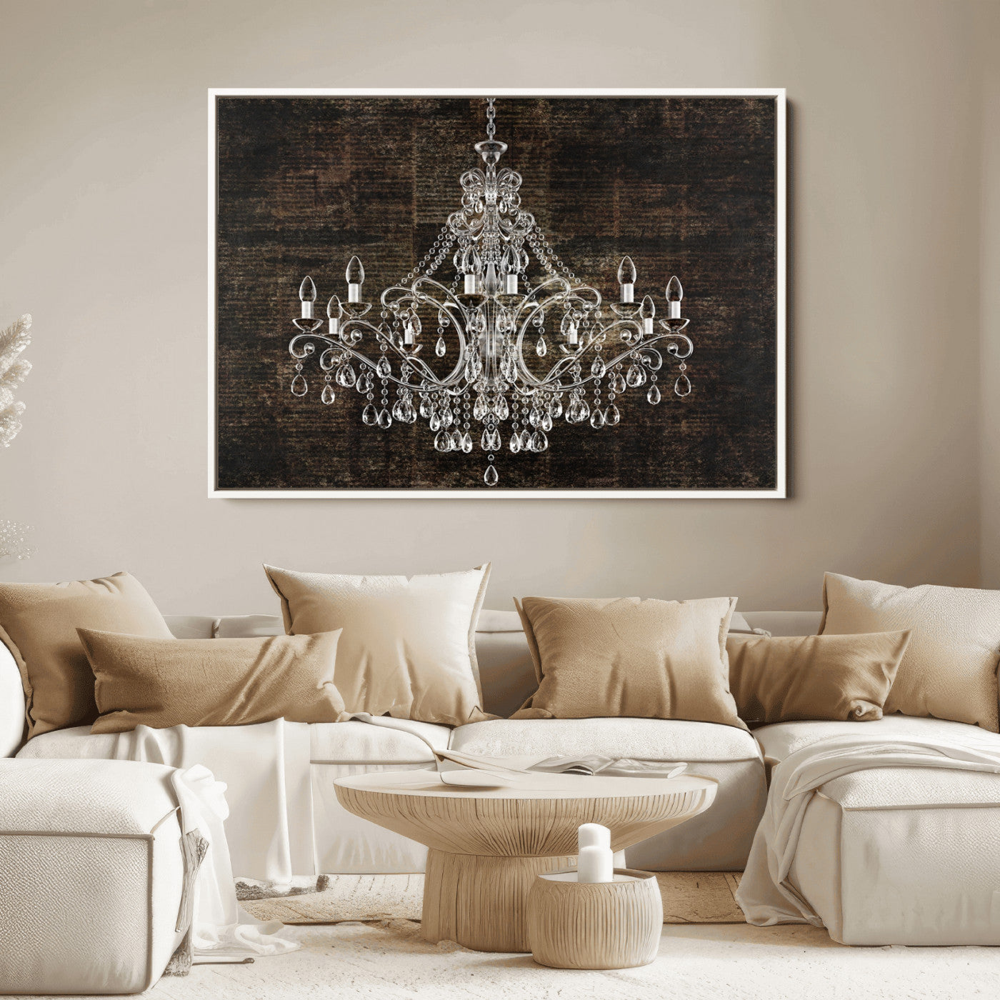 69434-MGV-FC-36X24_White-Rustic Chandelier Canvas Print