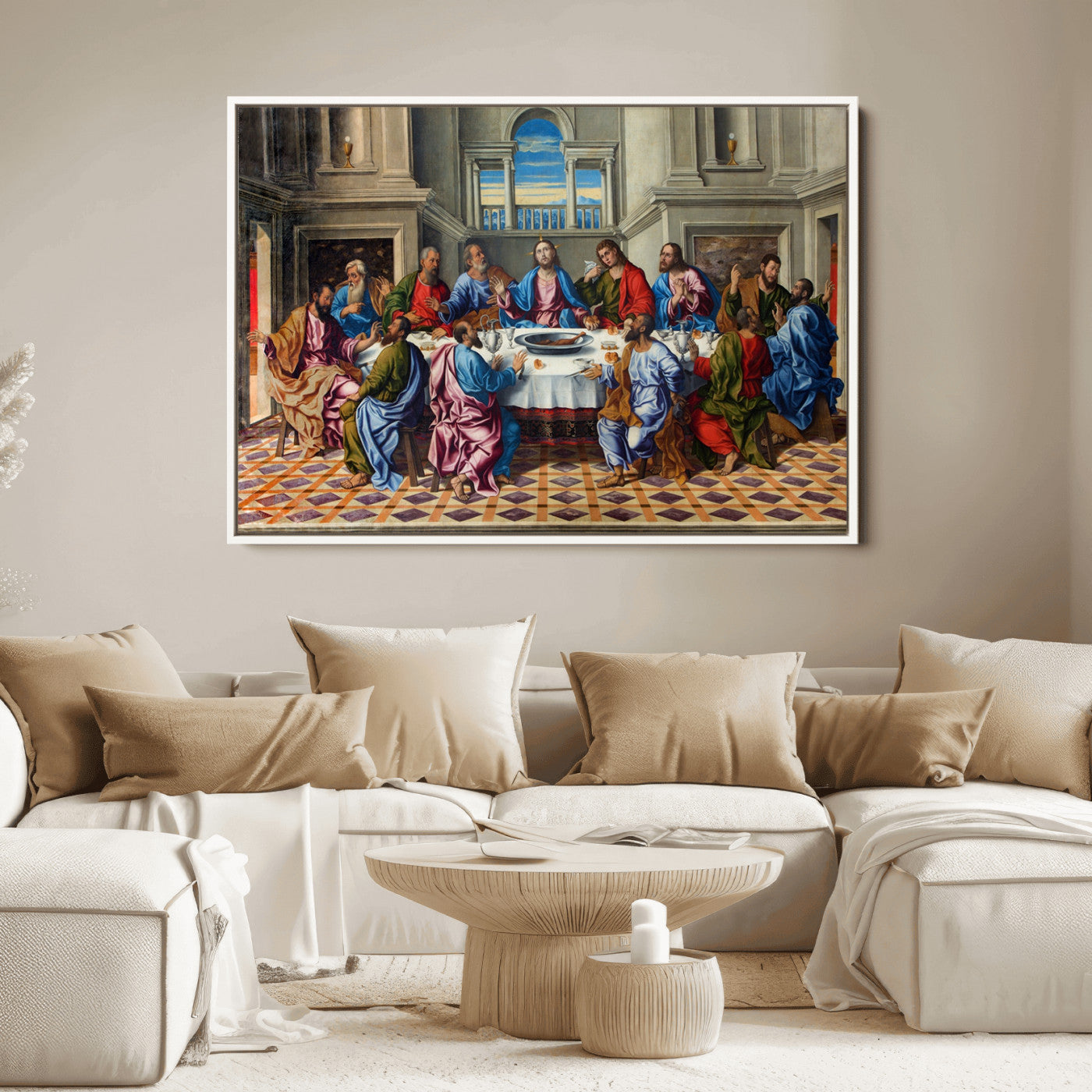 18691-MGV-FC-36X24_White-The Last Supper Multi Panel Canvas Wall Art