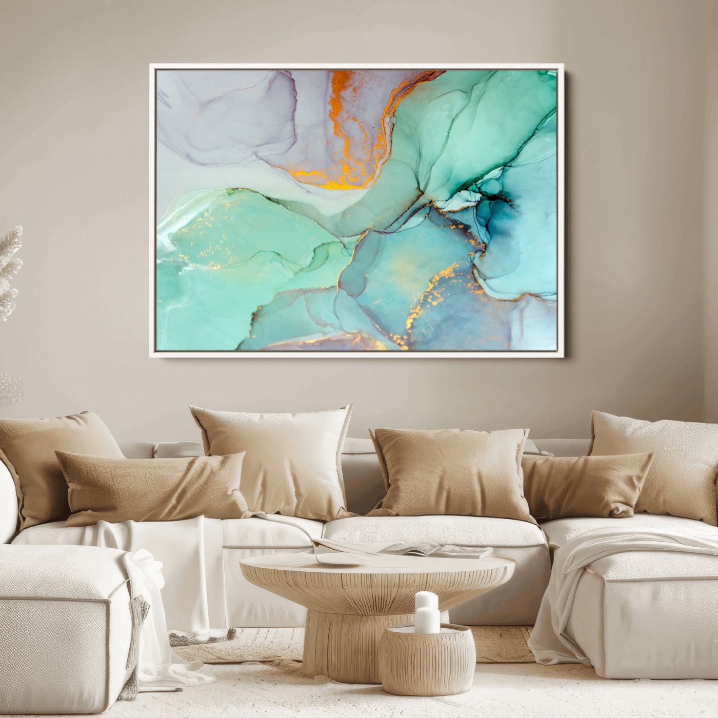 36934-MGV-CV-36X24-Colorful Marble Fluid Effect Canvas Wall Art Print