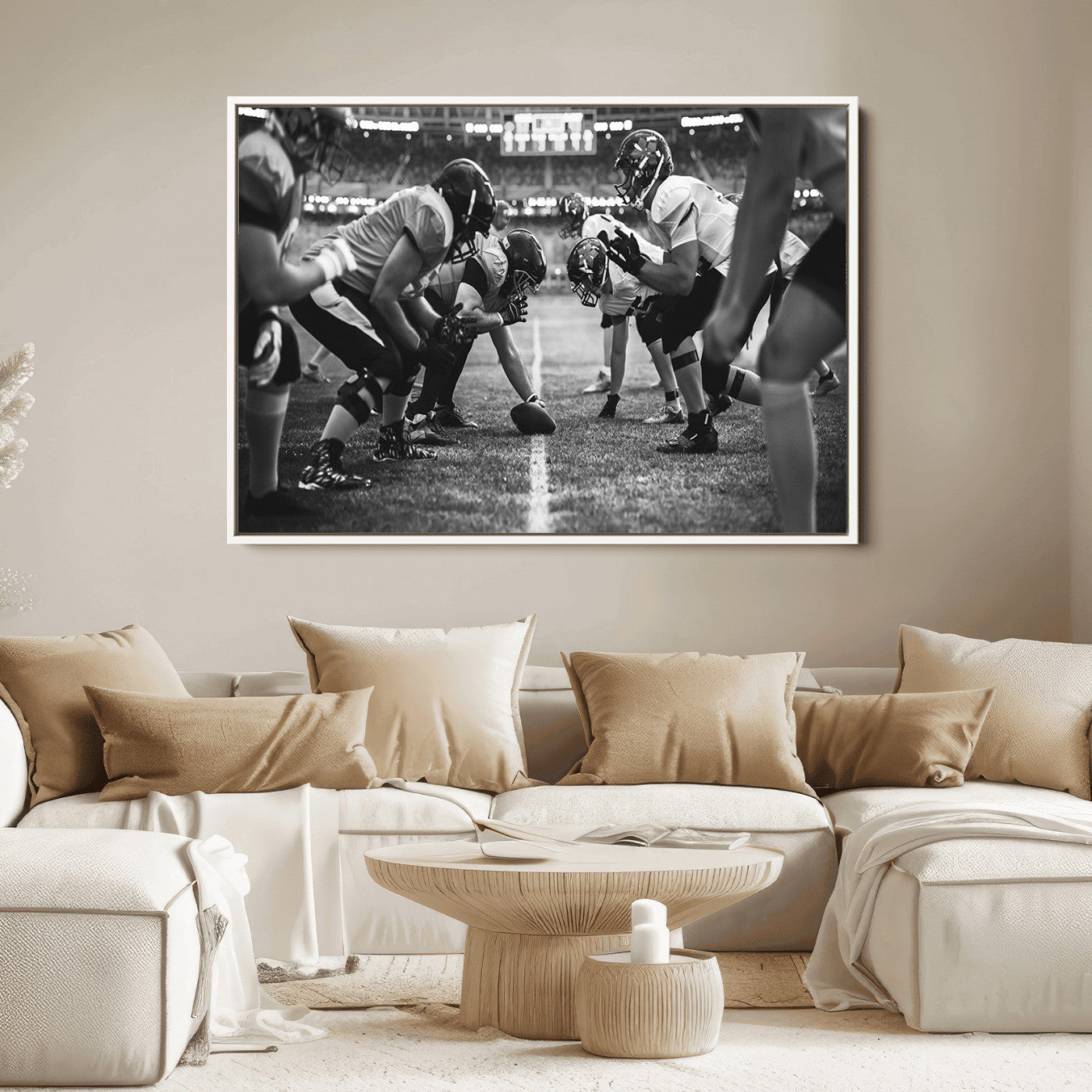 13273-MGV-FC-36X24_White-American Football Wall Art Canvas Print, Stadium Sport Wall Art Print