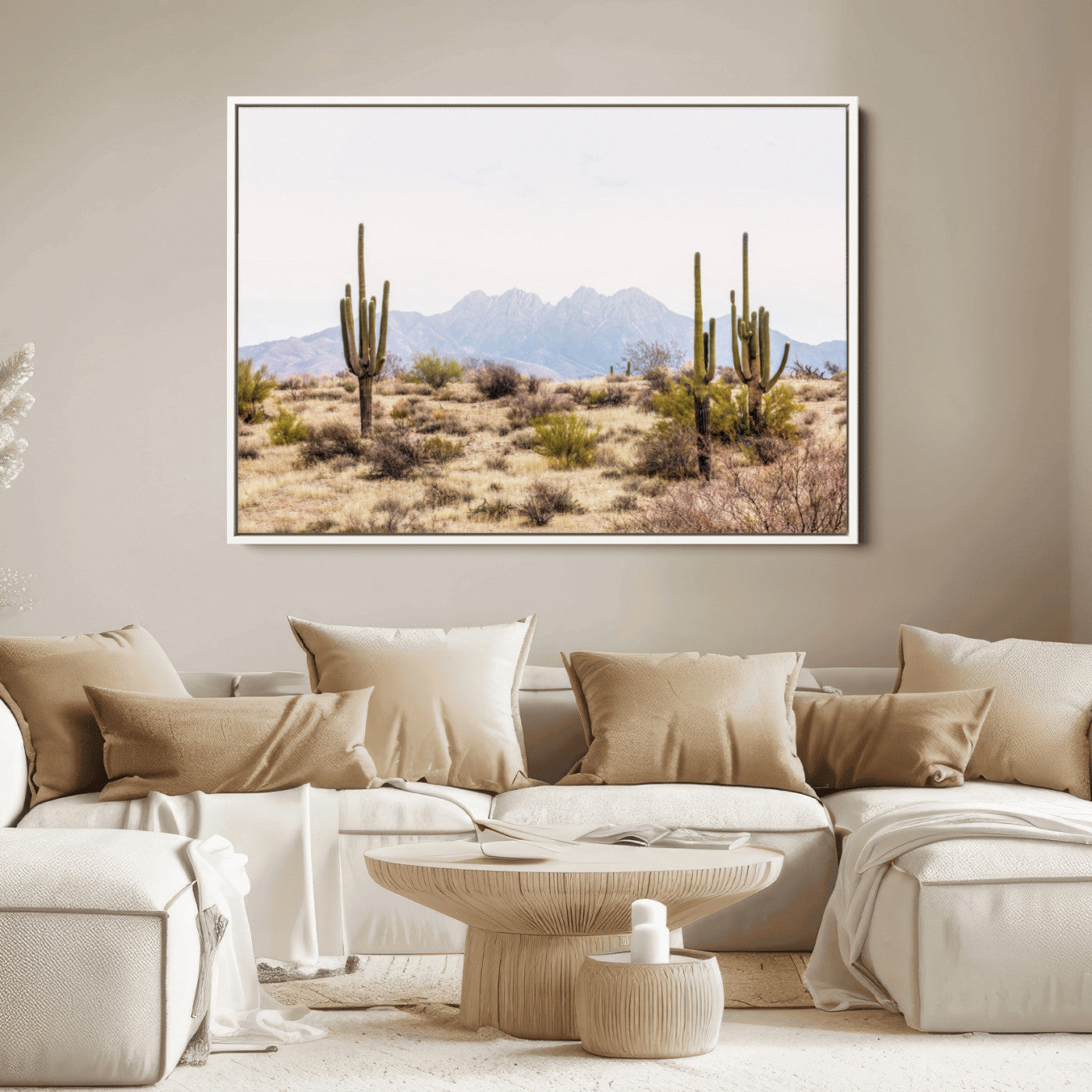 97436-MGV-CV-36X24-Arizona Desert Wall Art Print | Arizona Desert Canvas Print with Saguaro Cacti | Southwestern Landscape Wall Art | Framed Farmhouse Decor