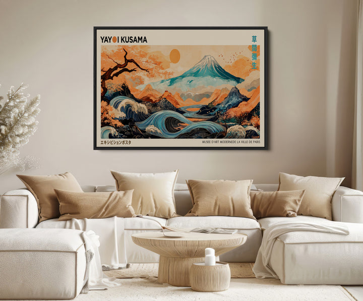 Modern Japanese Wall Art Print Yayoi Kusama Canvas Wall Art Abstract Mount Fuji Canvas Print Japanese Landscape Art Printing