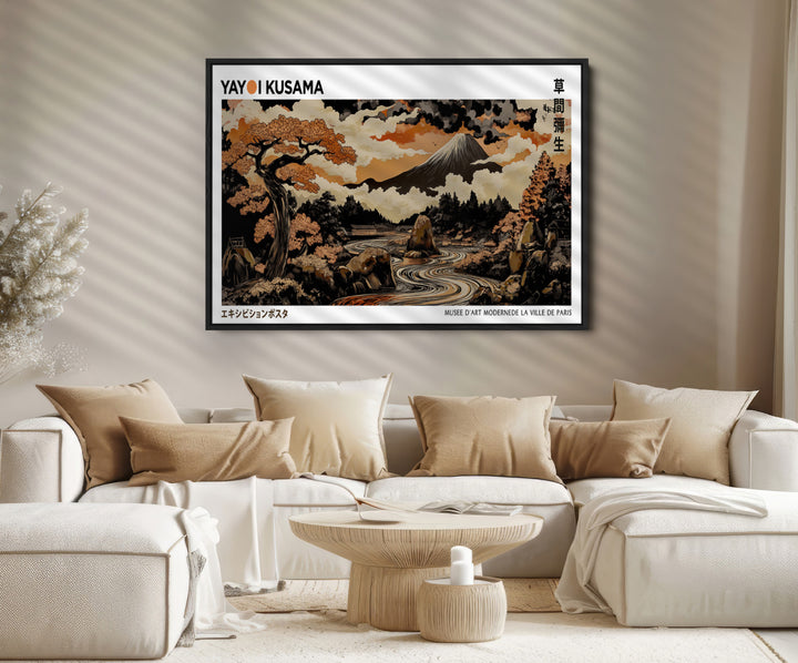 Modern Japanese Wall Art Print Yayoi Kusama Canvas Wall Art Abstract Mount Fuji Canvas Print Japanese Landscape Art Printing