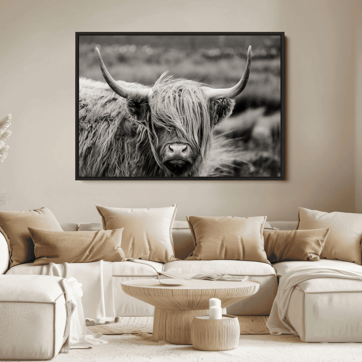 67365-MGV-CV-36X24-Cow Focus Canvas Wall Art Print