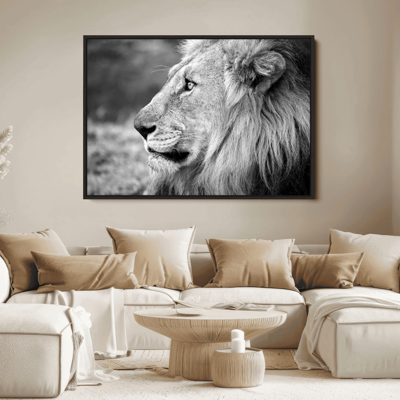 60973-MGV-FC-36X24_Black-African Lion Wall Art Canvas Print