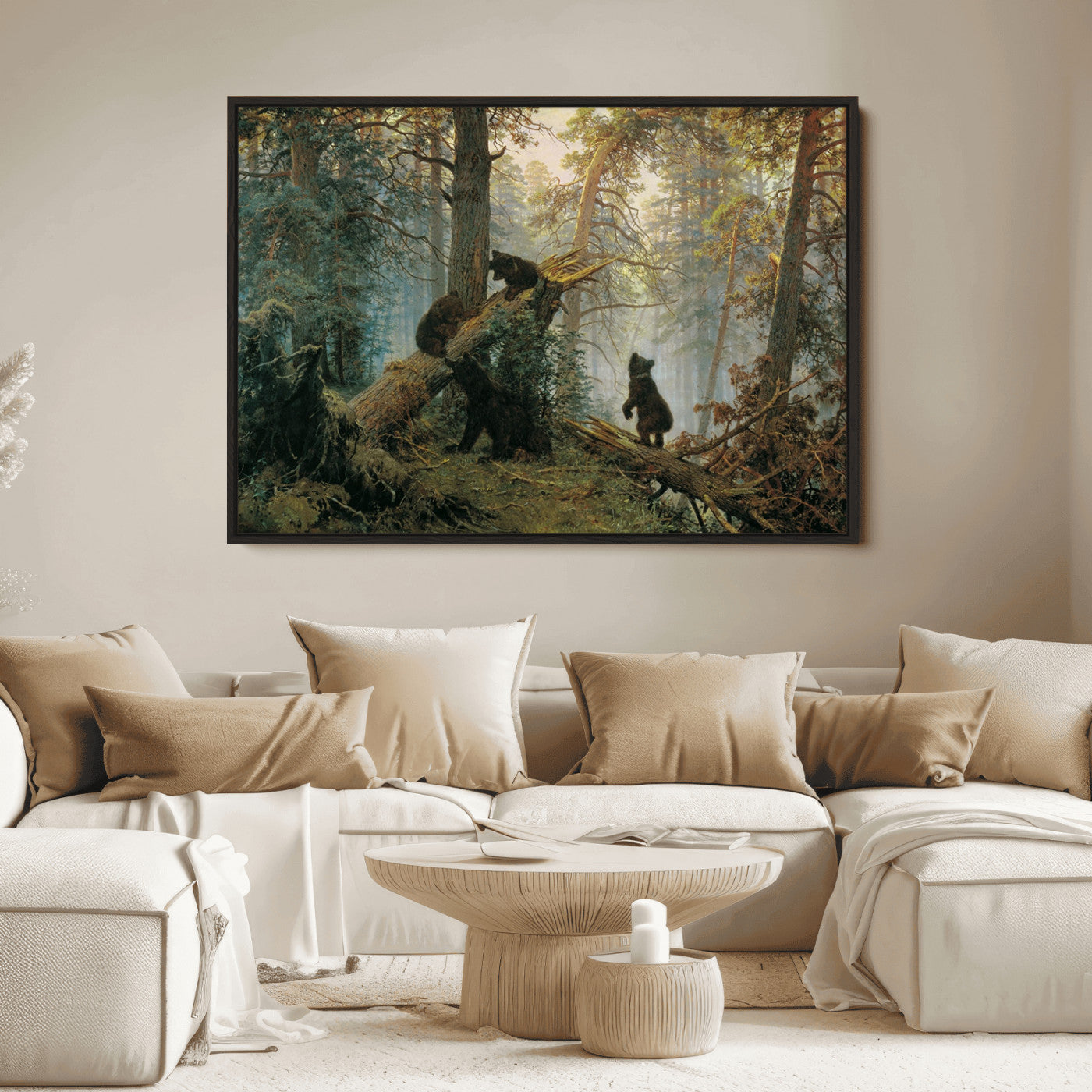 14144-MGV-FC-36X24_Black-Grizzly Bear Cubs Wall Art Canvas Print
