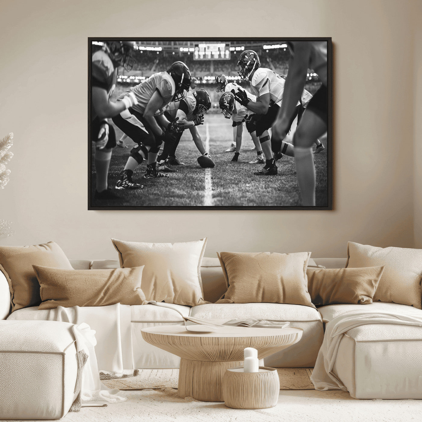 13273-MGV-FC-36X24_Black-American Football Wall Art Canvas Print, Stadium Sport Wall Art Print