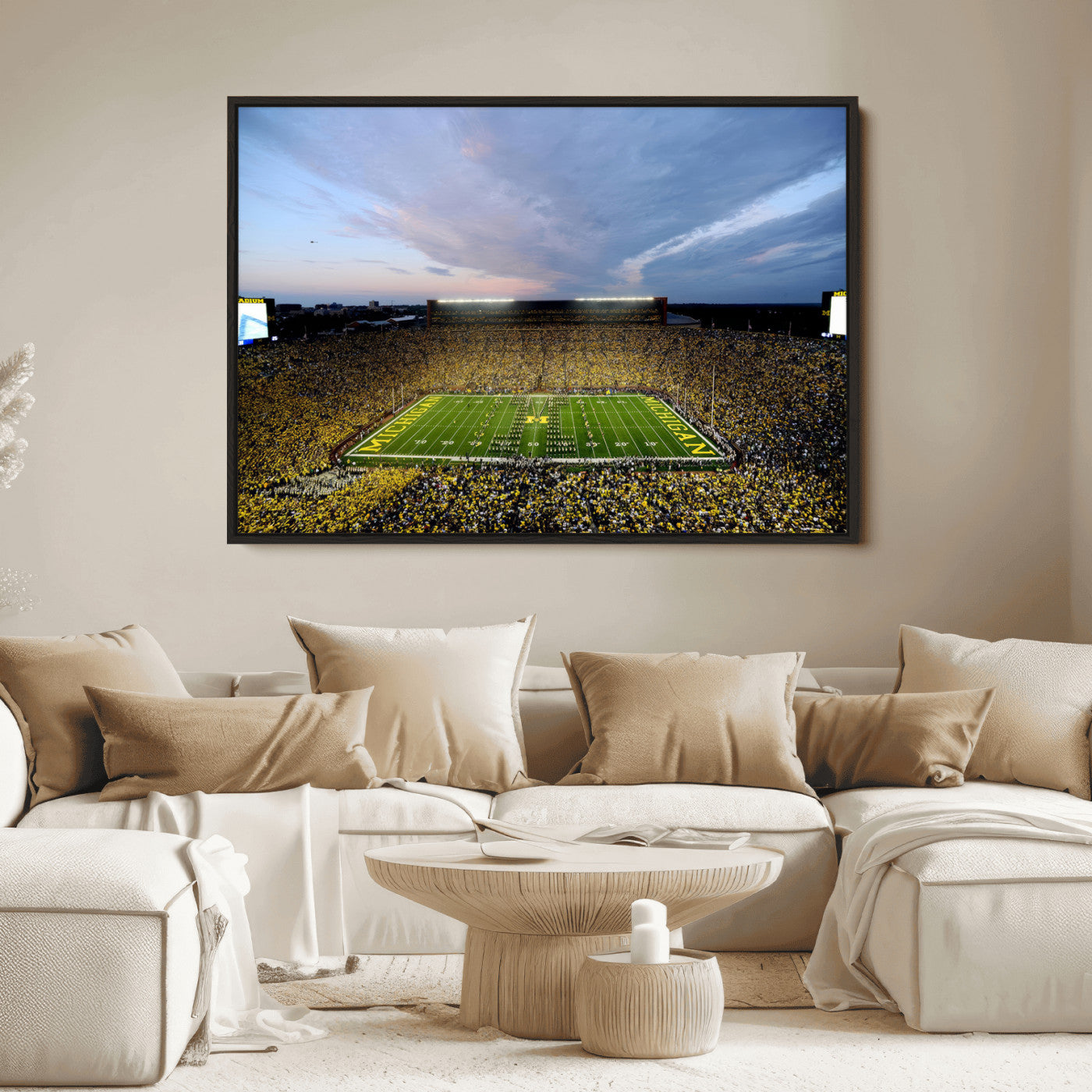 82641-MGV-FC-36X24-University of Michigan Wolverines Football Team Print - Ann Arbor Michigan Stadium Wall Art Canvas Print