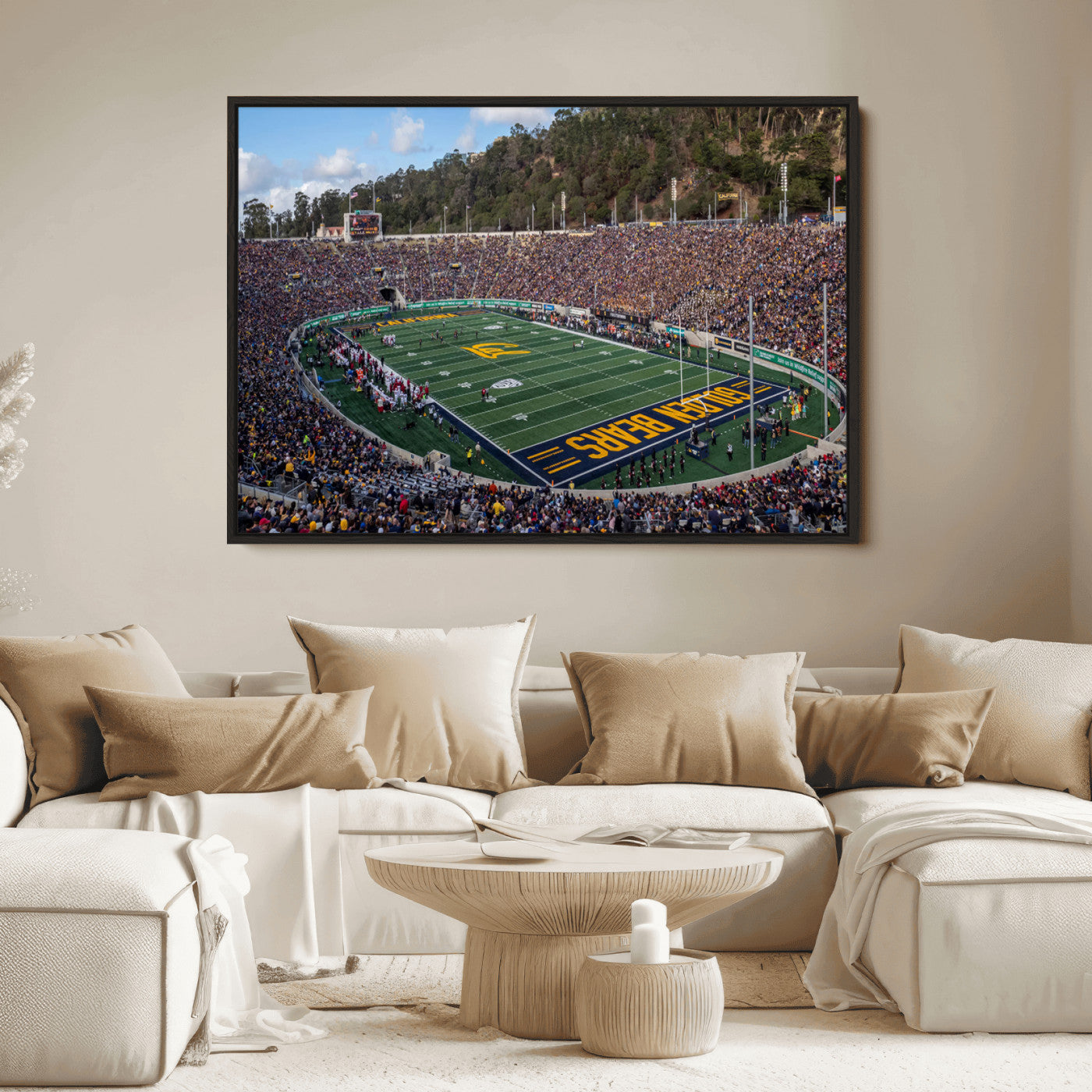 38054-MGV-FC-36X24_Black-University of California Golden Bears Football Team Print - Berkeley California Memorial Stadium Art Canvas Print