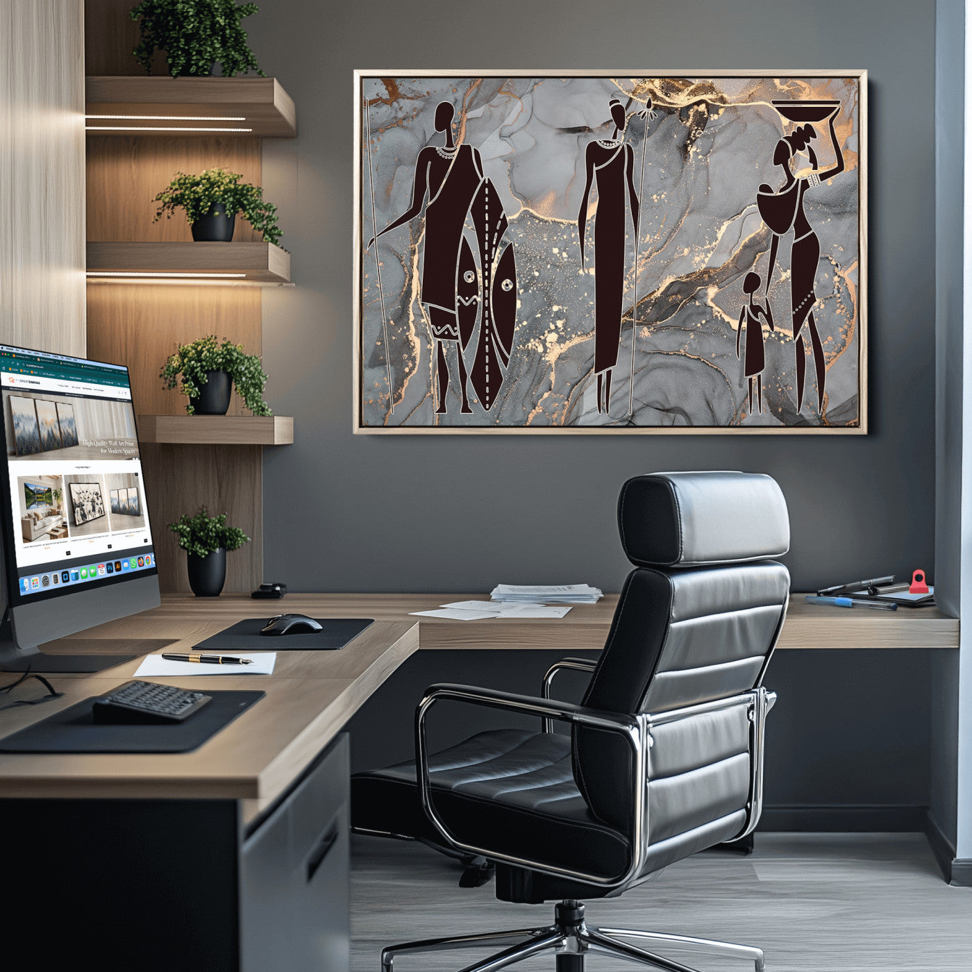 81756-MGV-FC-36X24_Natural-African American Wall Art African Women Painting Canvas Print