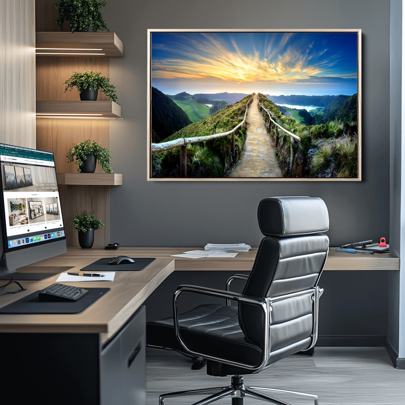 58887-MGV-CV-36X24-Mountain Landscape Wall Art Canvas Print