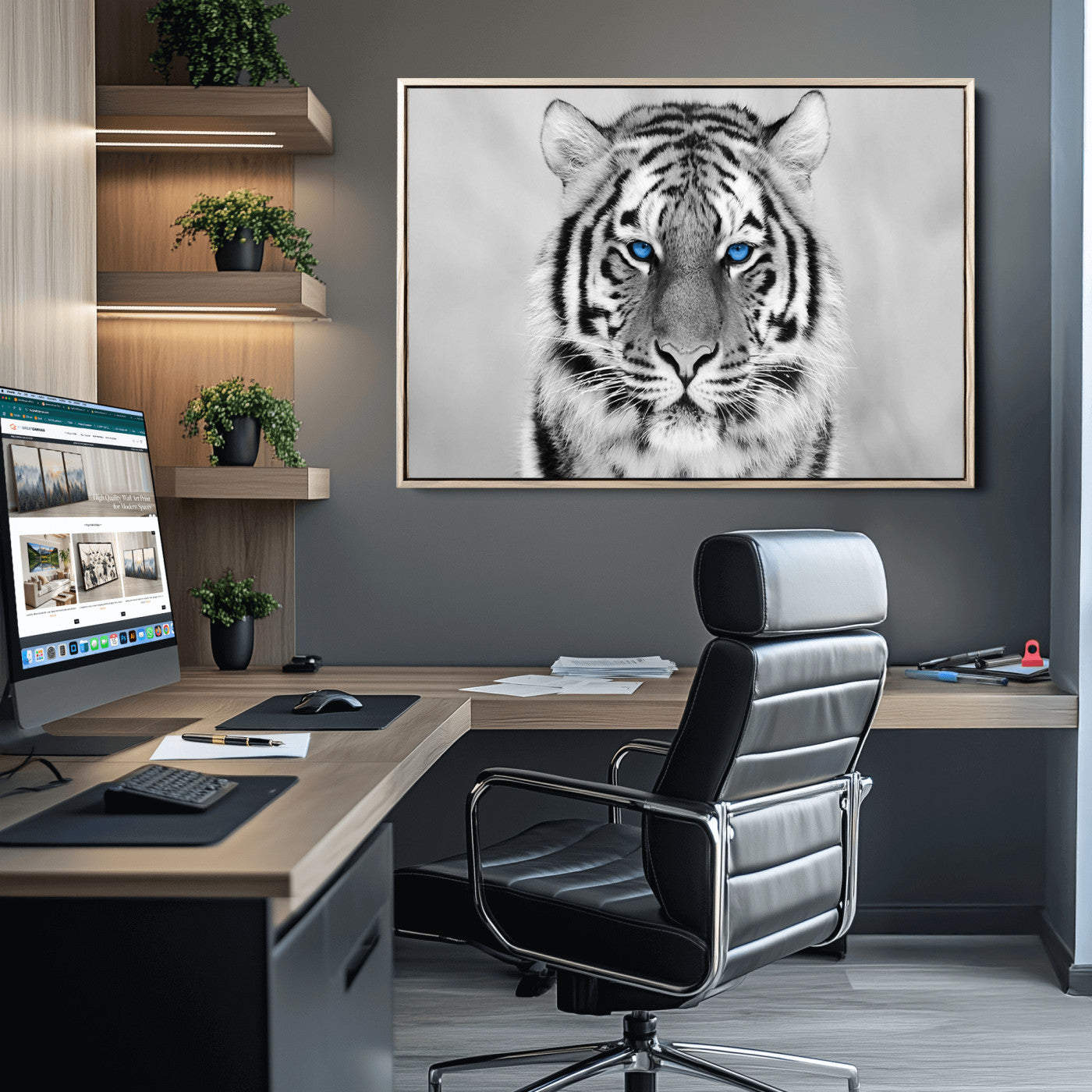46396-MGV-CV-36X24-Tiger Canvas Artwork Wall Art Print