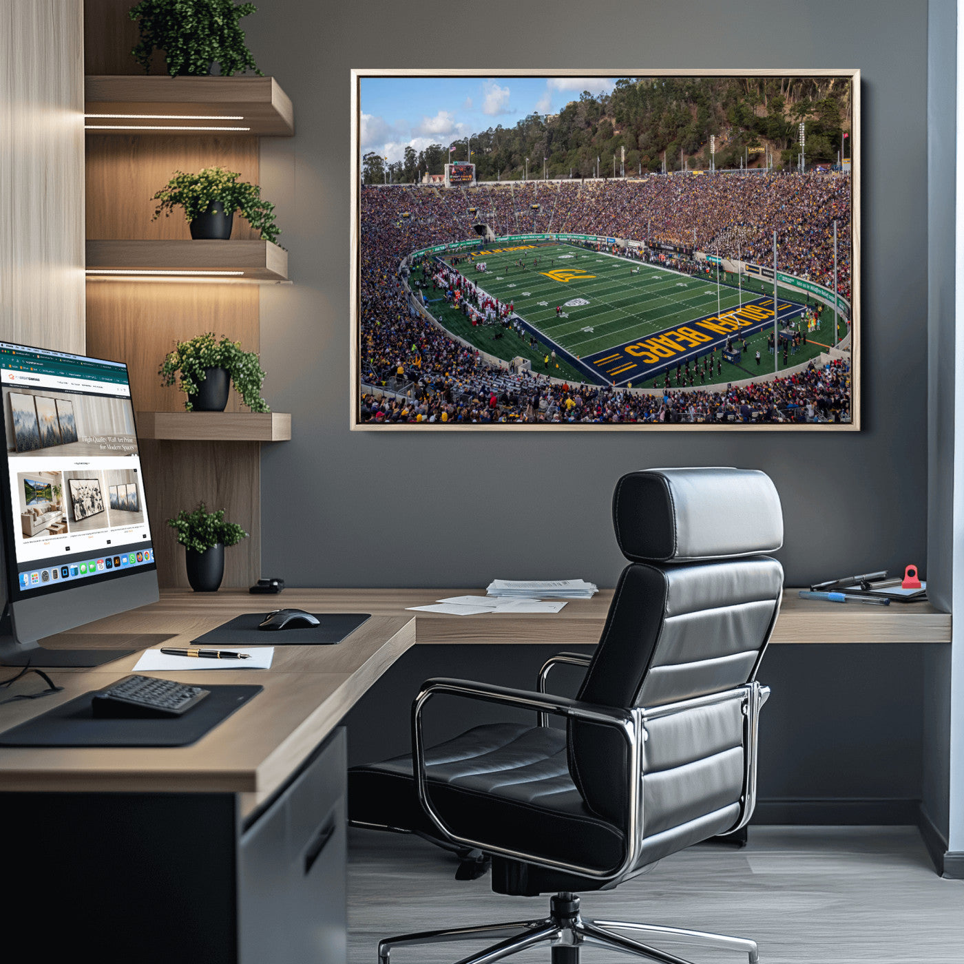 38054-MGV-CV-36X24-University of California Golden Bears Football Team Print - Berkeley California Memorial Stadium Art Canvas Print