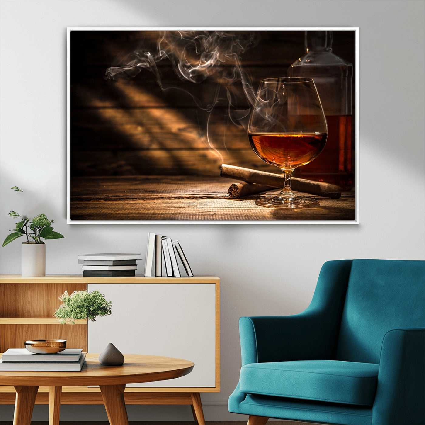 MGV-FC-36X24 - Whiskey and Cigar Wall Art Canvas Print
