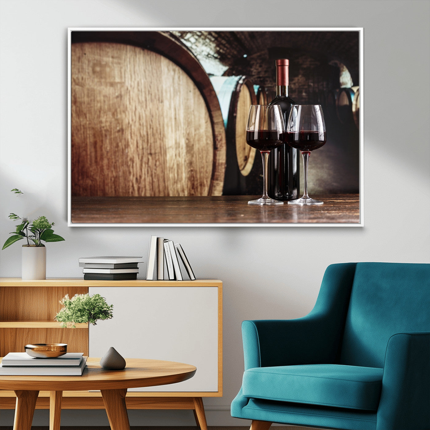 MGV-FC-36X24 - Wine and Barrel Wall Art Canvas Print
