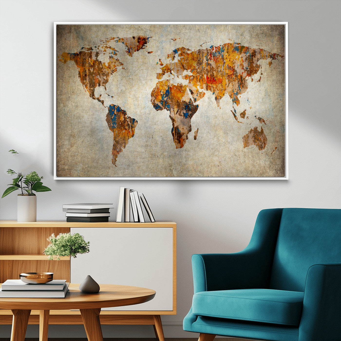 MGV-FC-36X24 - Push Pin World Map Canvas Print – Framed Wall Art for Couples to Track Their Travels – Anniversary