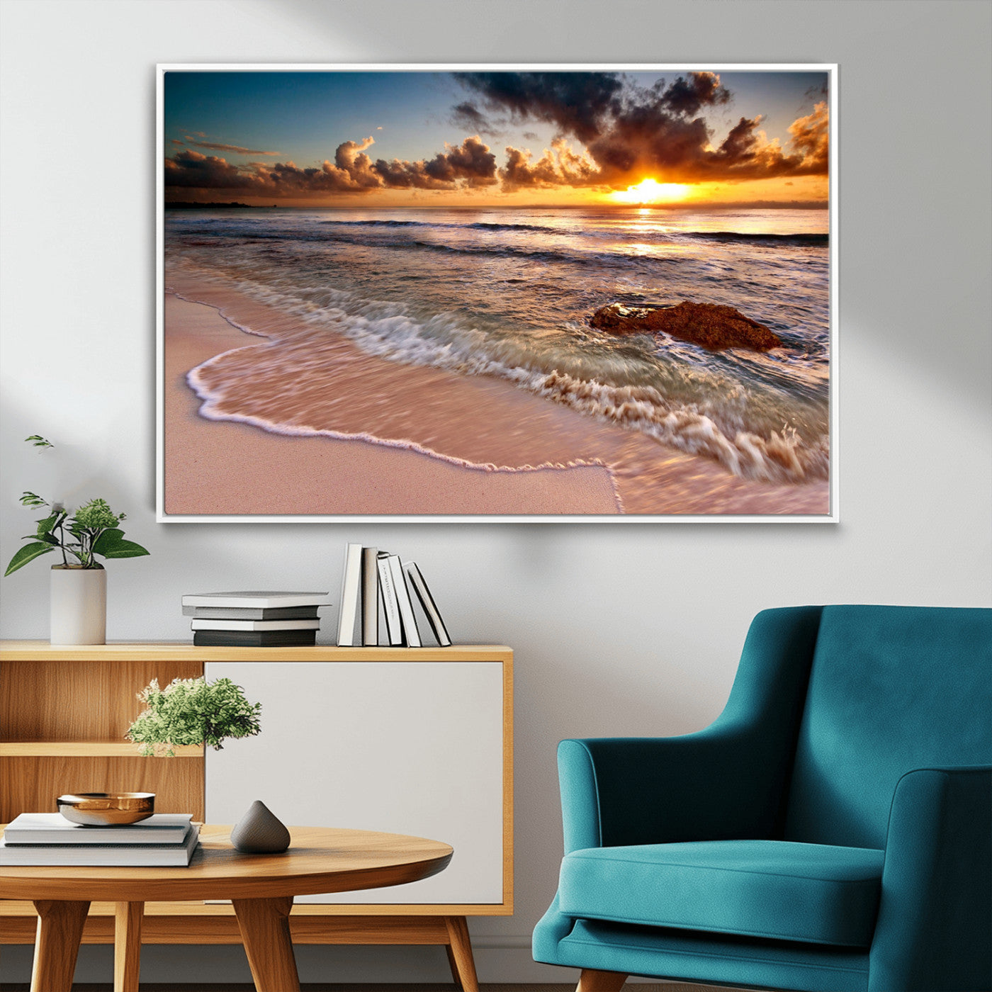 MGV-FC-36X24 - Sunset on Ocean Wall Art Canvas Print