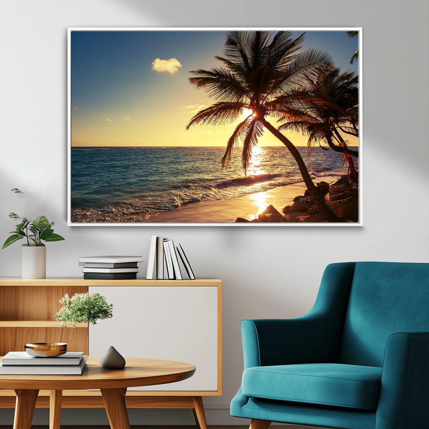 MGV-FC-36X24 - Sunset Palm Trees Wall Art Canvas Print