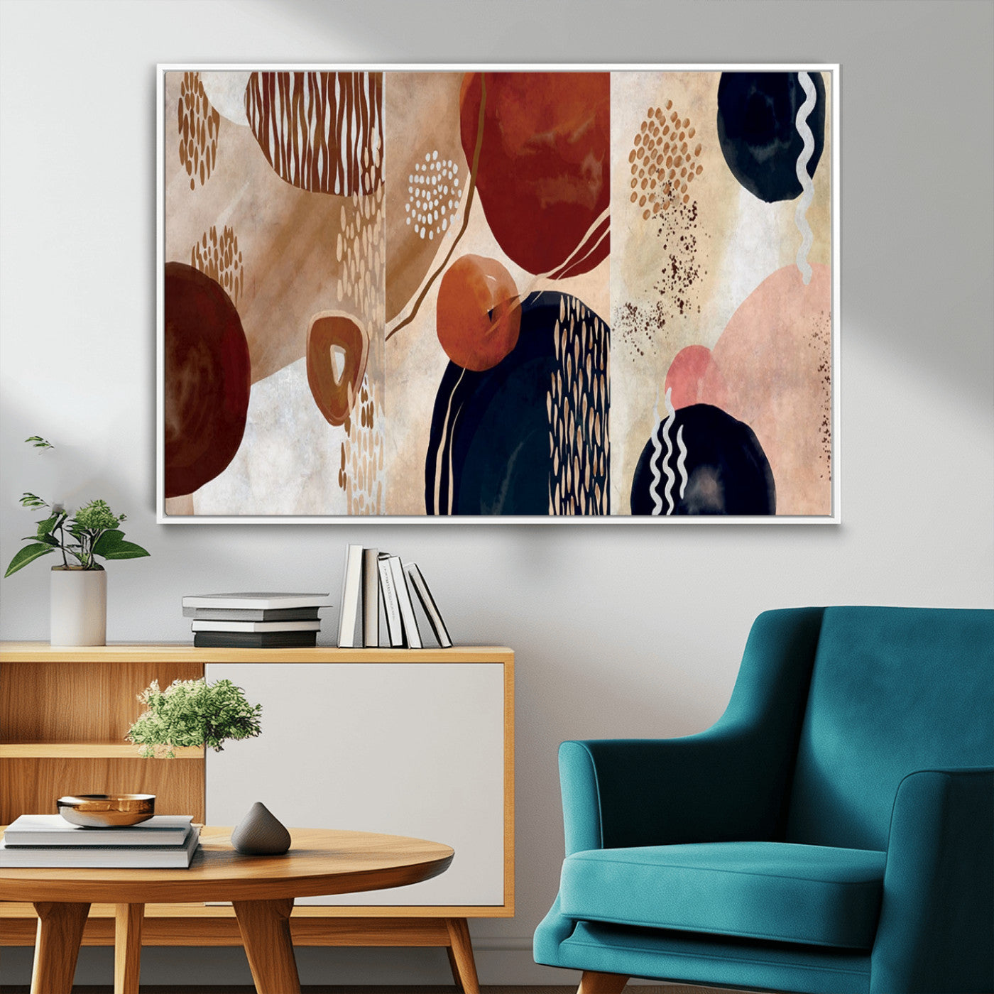 MGV-FC-36X24 - Boho Wall Art Canvas Print Set Mid-Century Prints Bohemian Wall Artwork Prints Boho Neutral