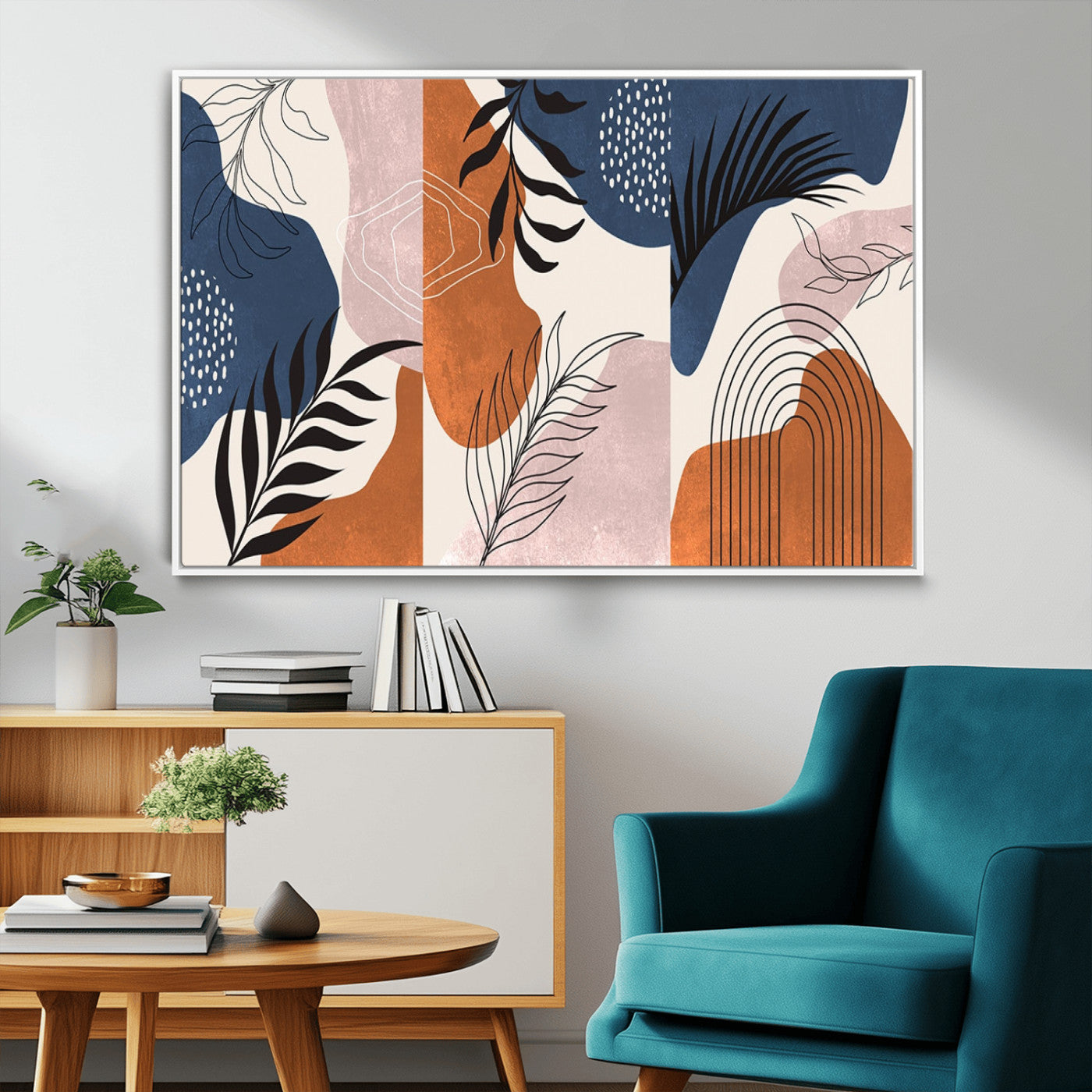 MGV-FC-36X24 - Boho Wall Art Canvas Print Set Mid-Century Prints Bohemian Wall Artwork Prints Boho Neutral,