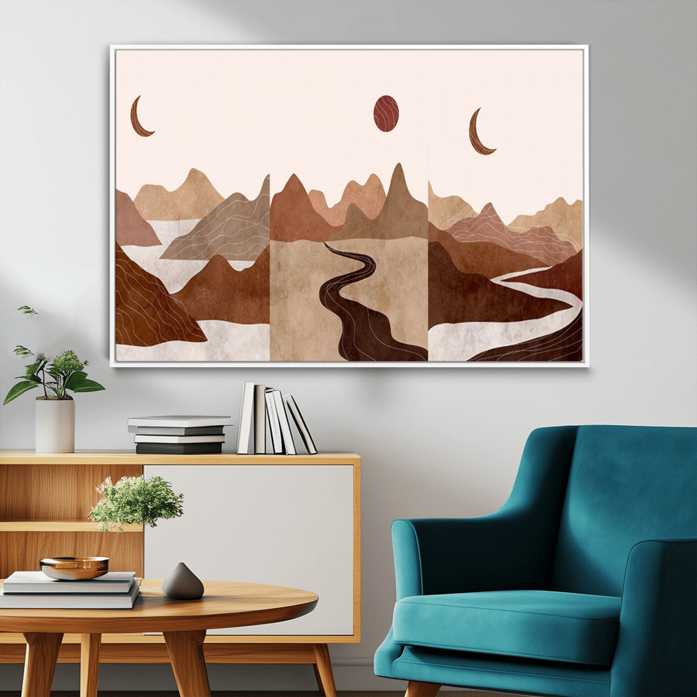 MGV-FC-36X24 - Boho Wall Art Canvas Print Set Mid-Century Prints Bohemian Wall Artwork Prints Boho Neutral