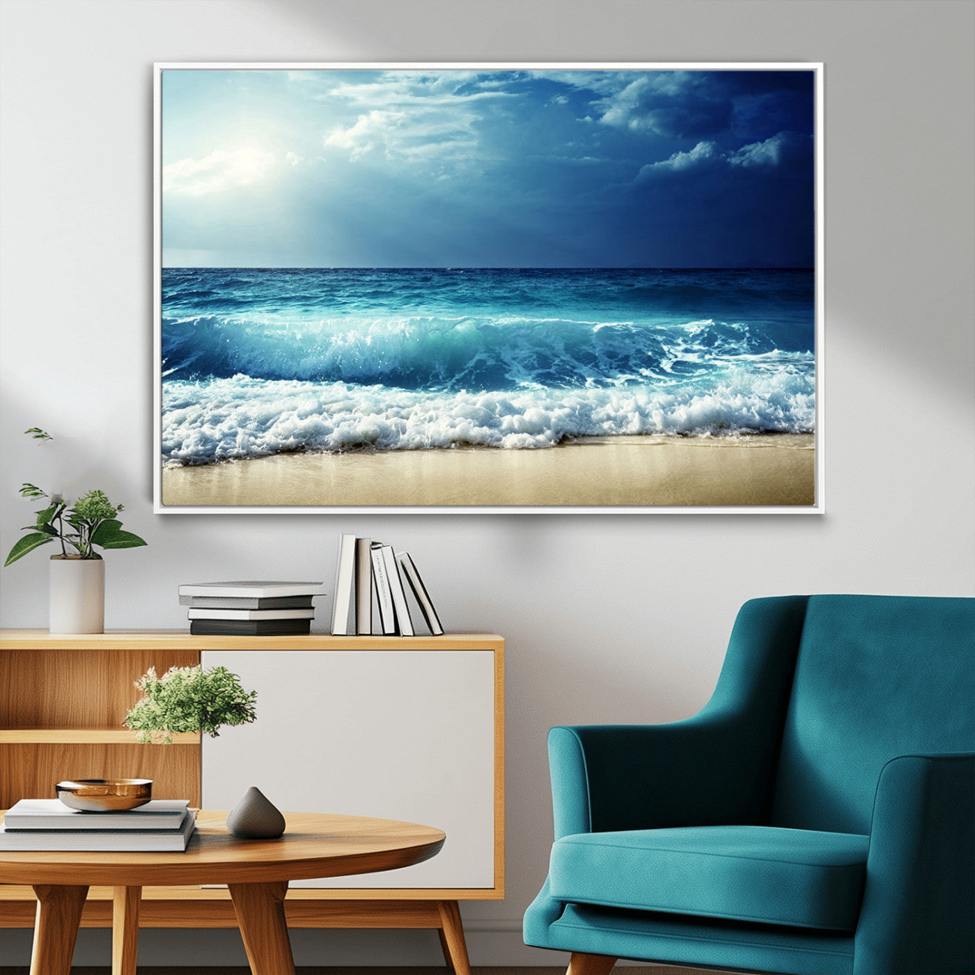 MGV-FC-36X24 - Majestic Ocean Wave Wall Art Canvas | 3 Panel Large Seascape Print for Living Room, Bedroom, Office Decor, Ready to Hang