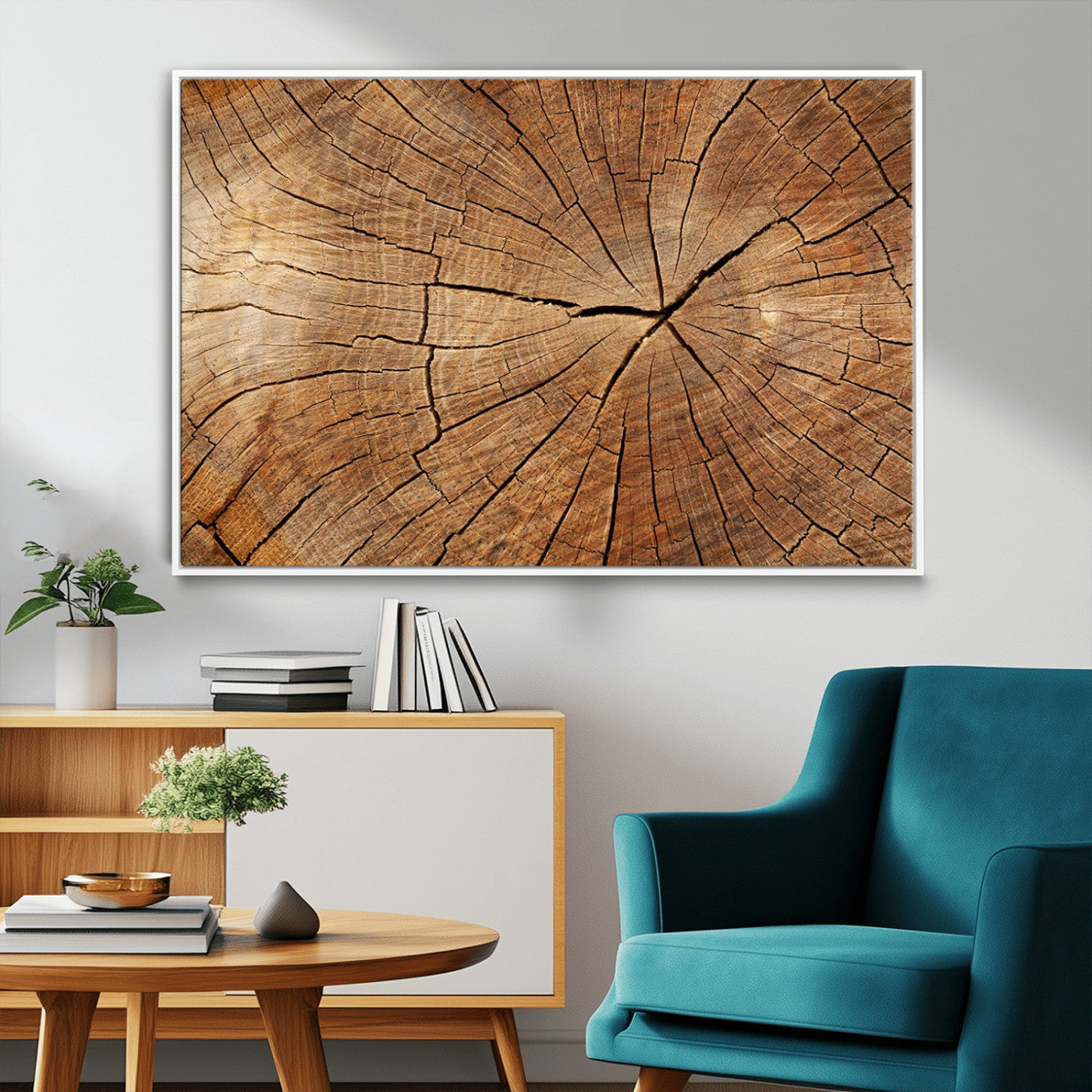 MGV-FC-36X24 - Tree Ring Canvas Art, Rustic Wood Grain Wall Art, Tree Slice Decor for Modern Homes, Giclee Multi-Panel Print, Tree Ring Wall Art Set
