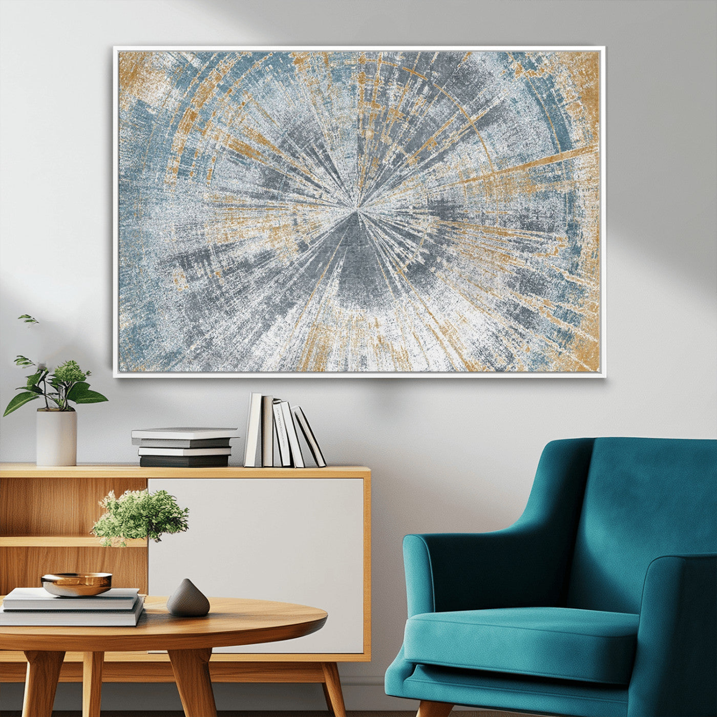 MGV-FC-36X24 - Radiant Abstract Wood Rings Canvas Art – Modern Triptych Wall Decor for Living Room or Farmhouse Decor