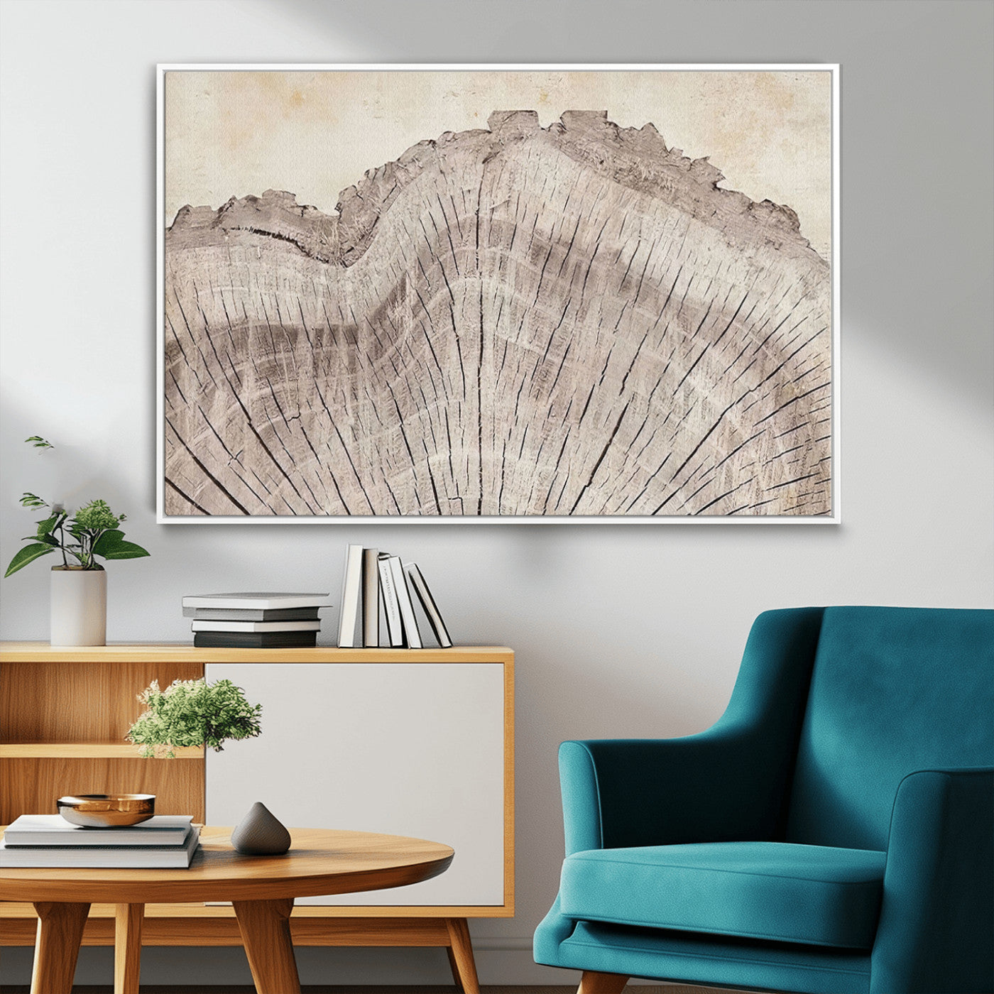 MGV-FC-36X24 - Tree Ring Wall Art Triptych, Rustic Wood Ring Canvas Print, Minimalist Wall Decor for Modern Homes and Farmhouse Decor