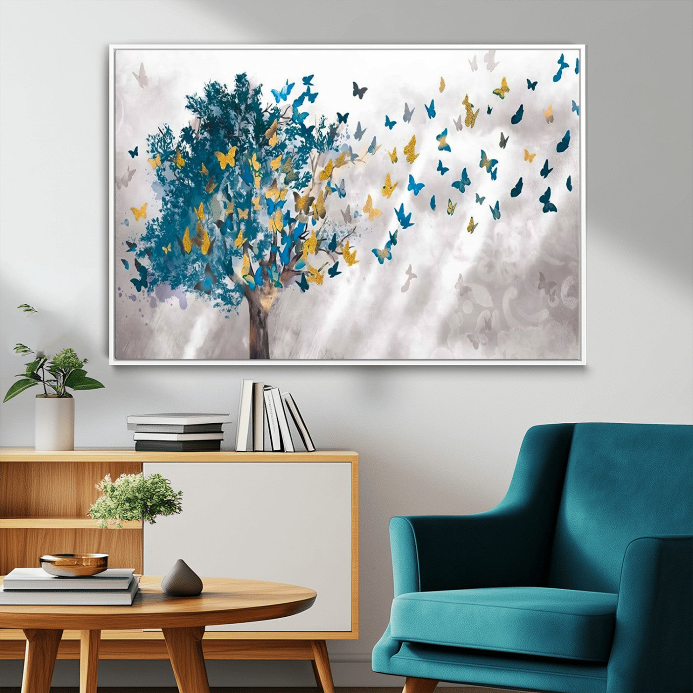 MGV-FC-36X24 - Tree Butterfly Abstract Tree and Butterfly Wall Art Canvas Print