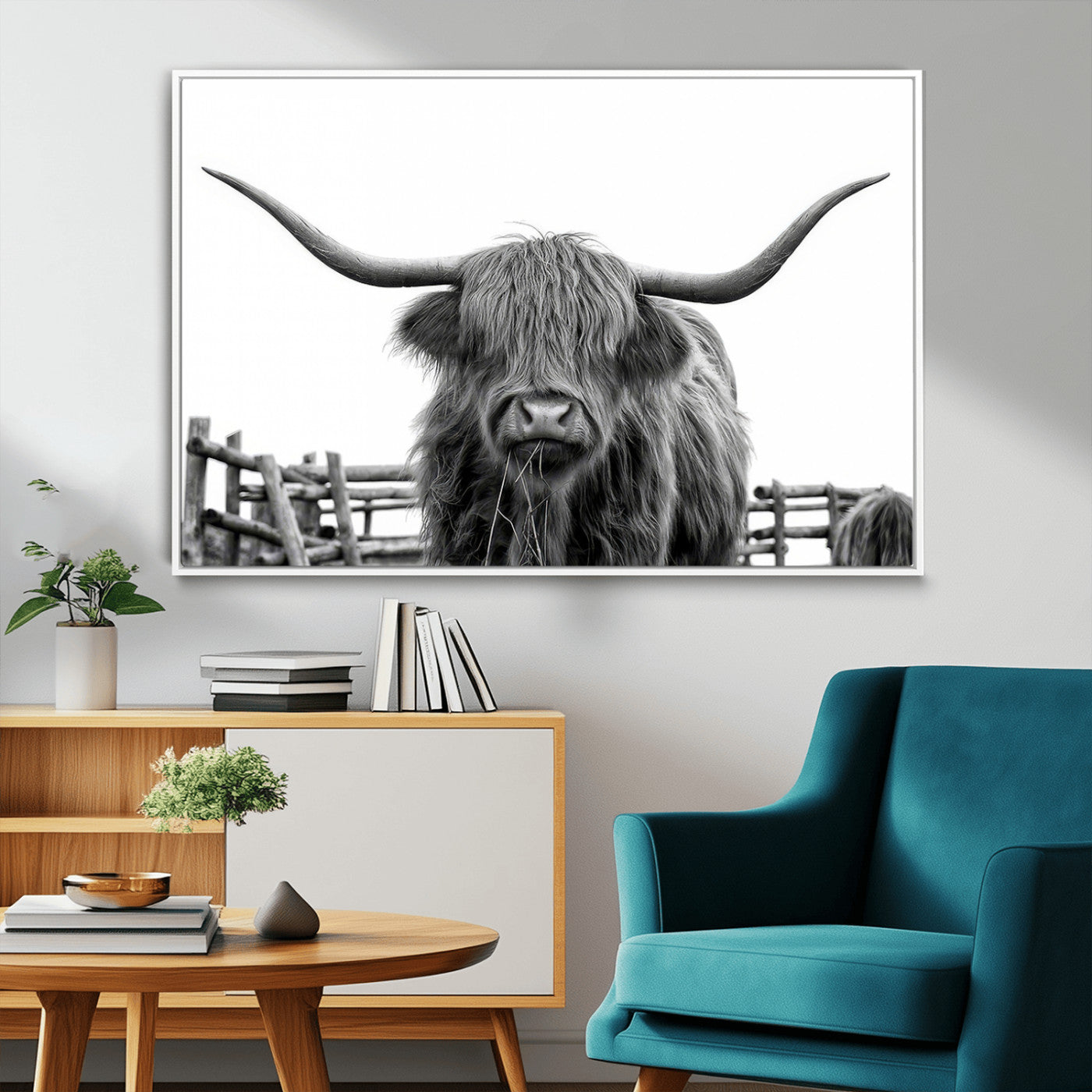 MGV-FC-36X24 - Longhorn Canvas Print, Bighorn Cow Wall Art Canvas Print
