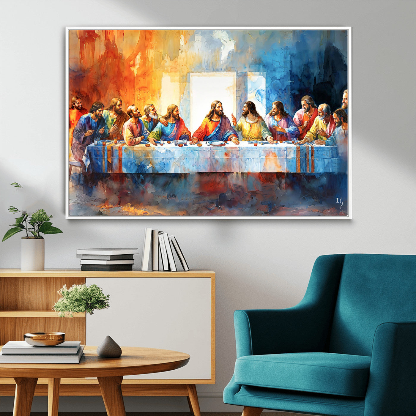MGV-FC-36X24 - Abstract Waterolor The Last Supper Wall Art