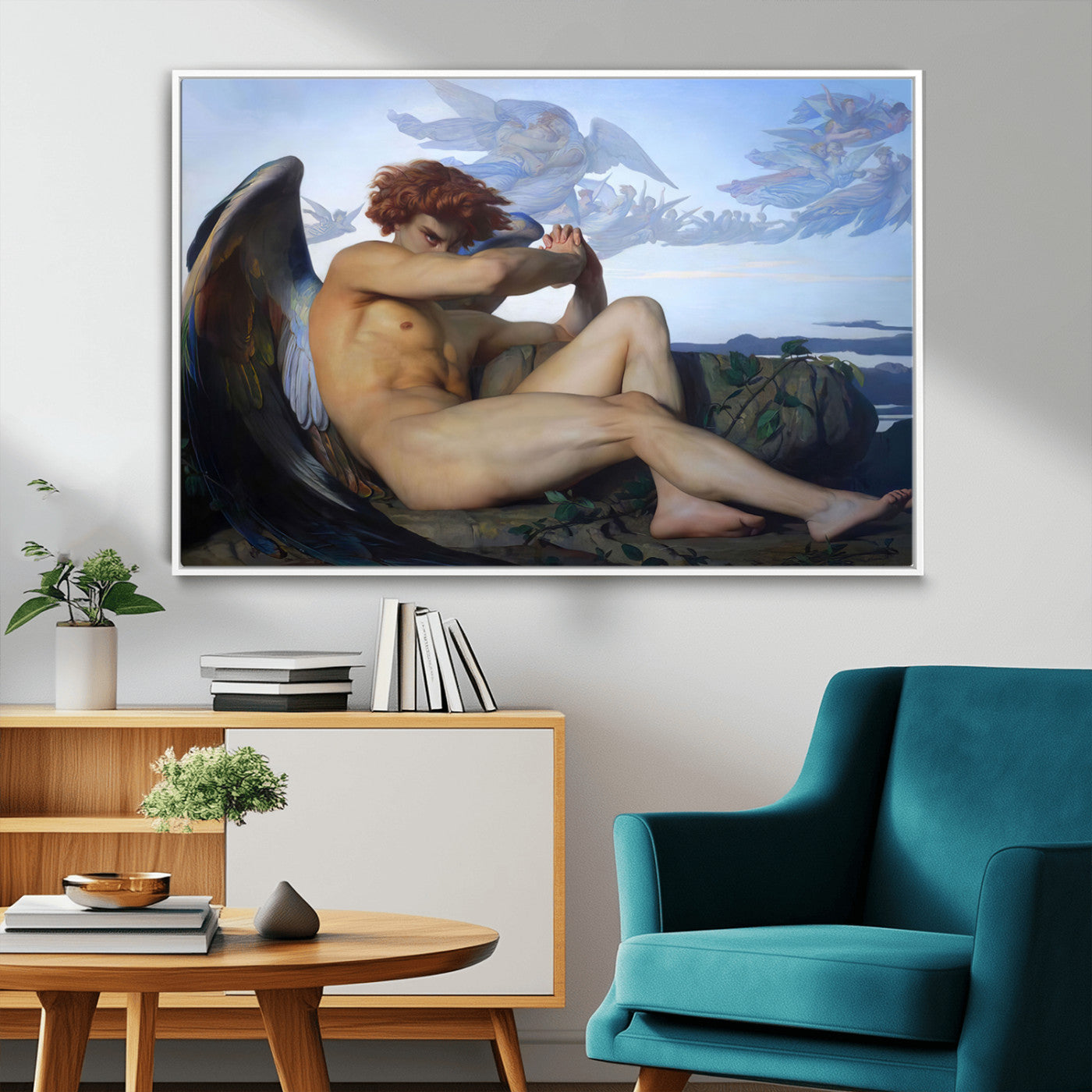 94220-MGV-FC-36X24_White-Fallen Angel Wall Art Canvas Print – Classic Art, Framed, Ready to Hang - Alexandre Cabanel