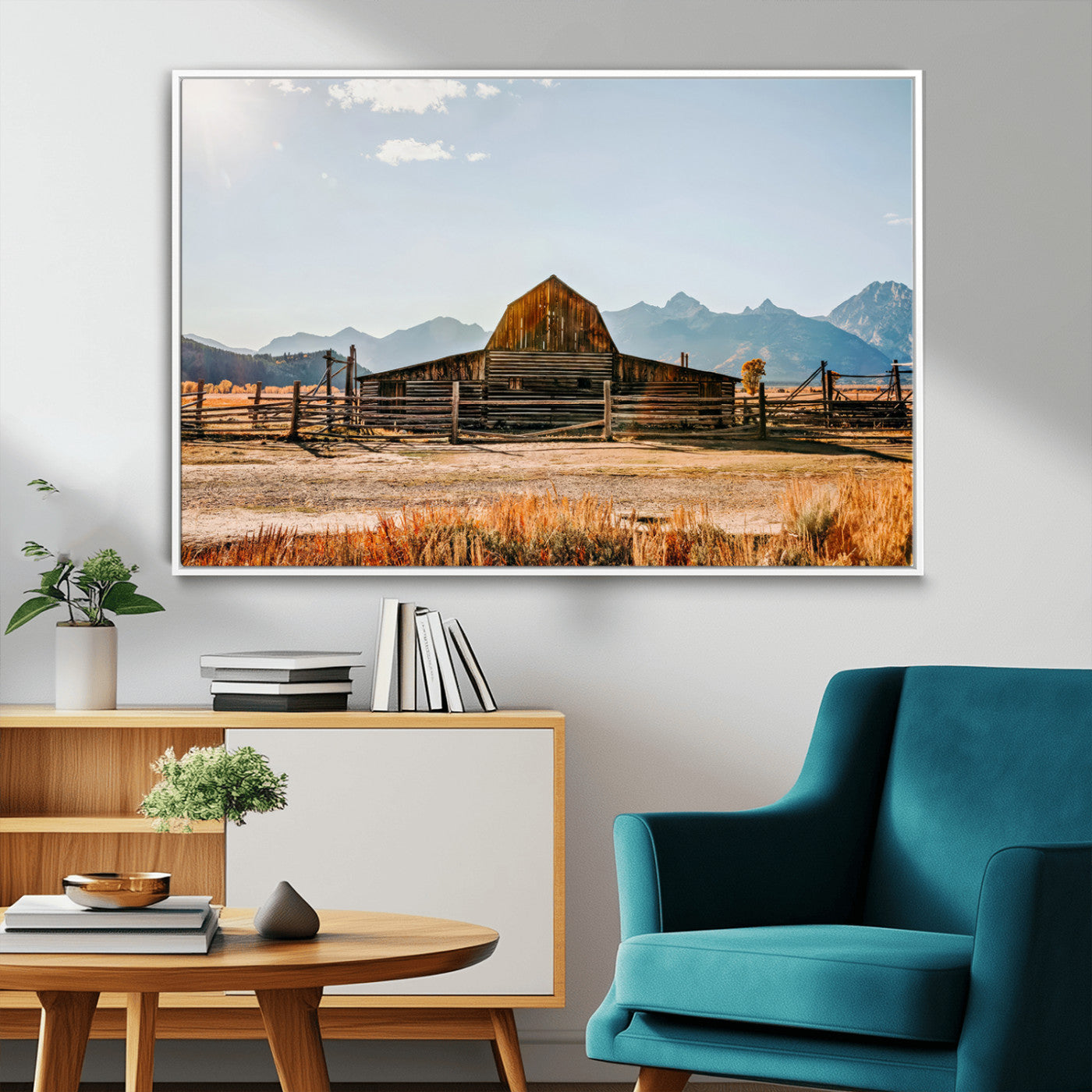 MGV-FC-36X24 - Vintage Old Barn Field Wall Art Canvas Print for Farmhouse Decor - Rustic Barn Wall Art Canvas Print