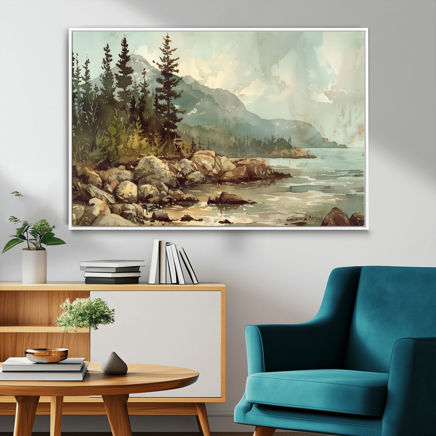 MGV-FC-36X24 - Abstract Acadia National Park Wall Art Canvas Print - Stunning 3-Panel Wall Art Canvas Print, Framed, Ready to Hang