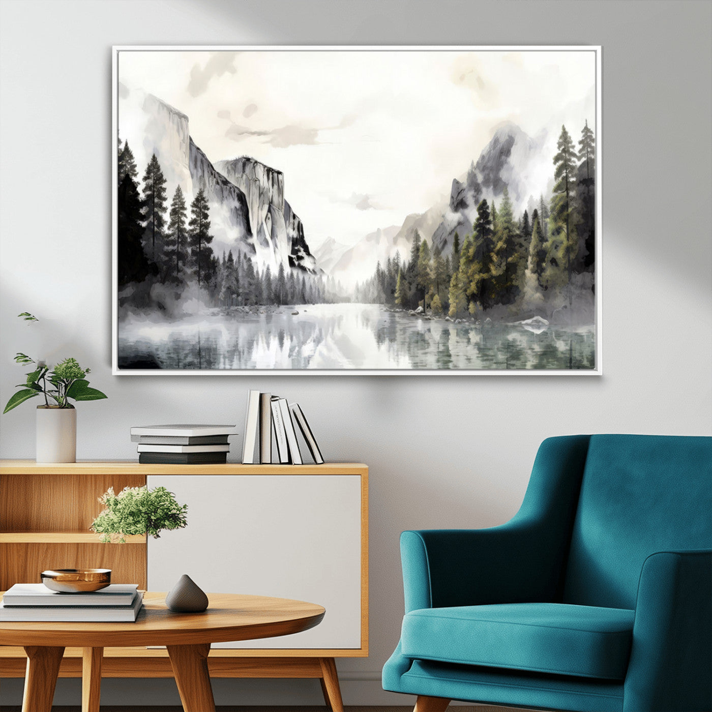 MGV-FC-36X24 - Yosemite Valley Wall Art Canvas Print – Framed and Ready to Hang – Majestic Nature Landscape Décor