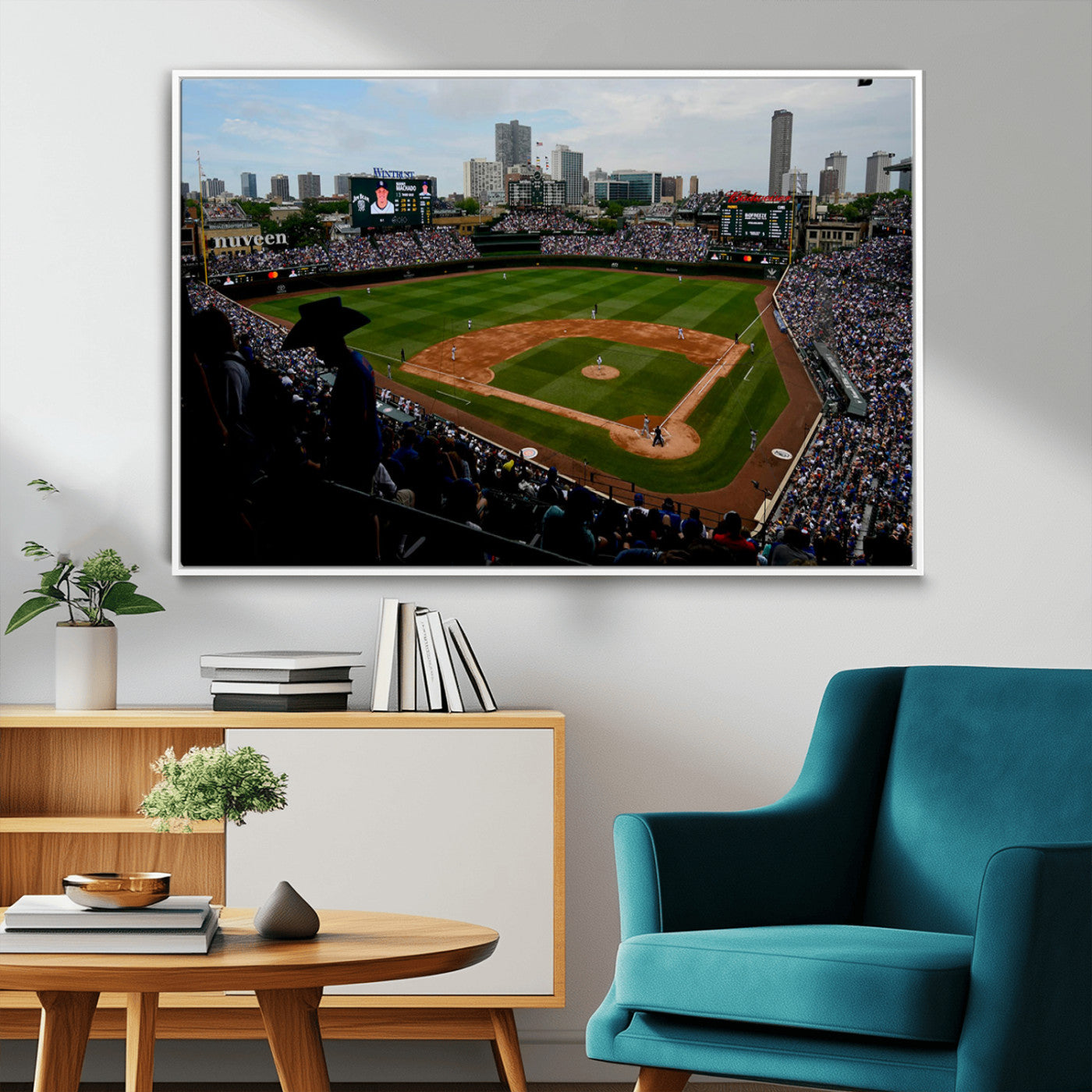 MGV-FC-36X24 - Chicago Cubs Baseball Team Print - Wrigley Field Stadium Wall Art Canvas Print