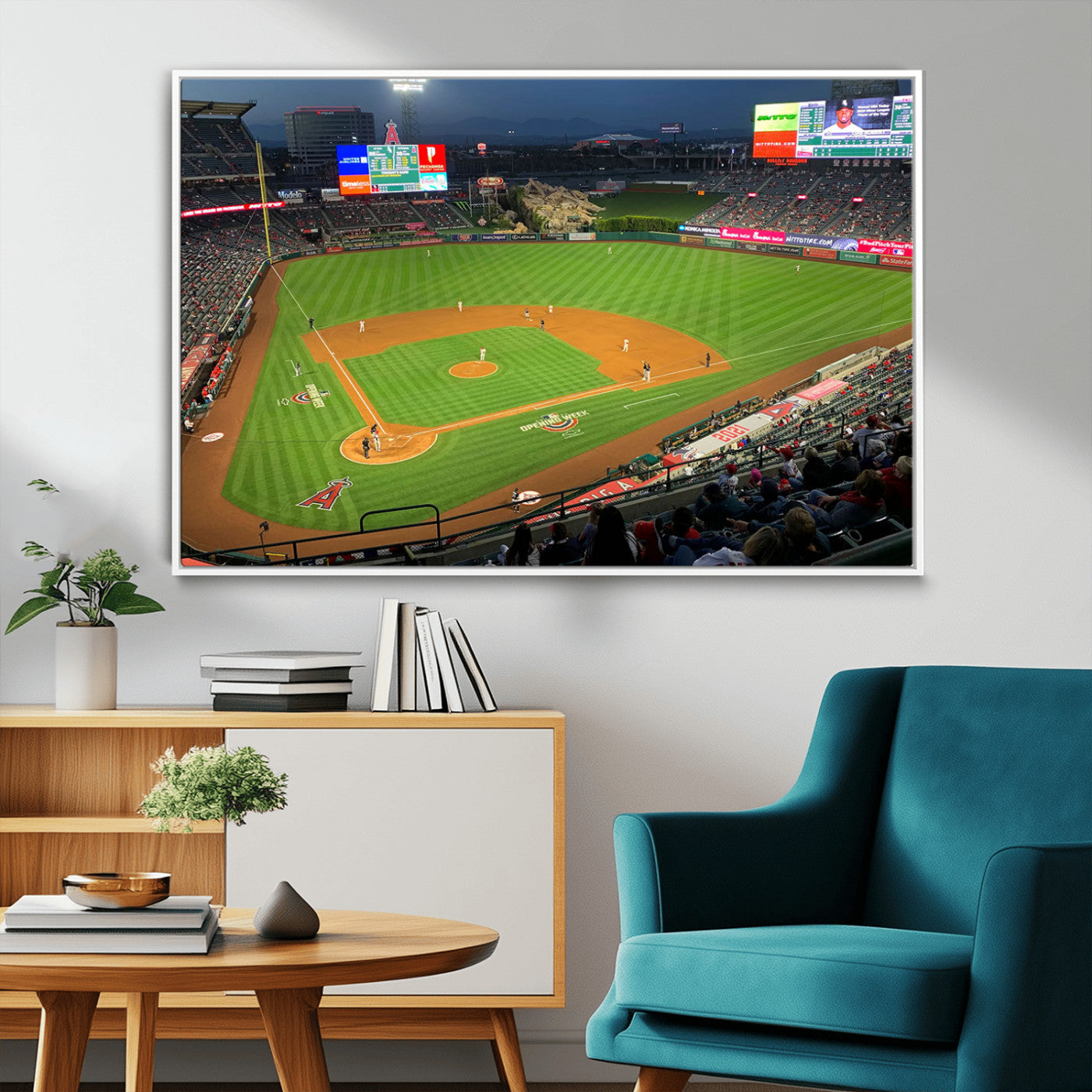 MGV-FC-36X24 - Angel Stadium Aerial View – Los Angeles Angels Baseball Canvas Print, Framed, Ready to Hang