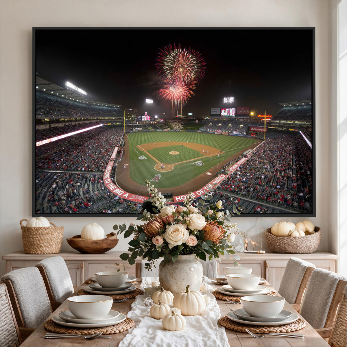 63592-MGV-CV-36X24 - Angel Stadium in Los Angeles Stadium Wall Art Canvas Print