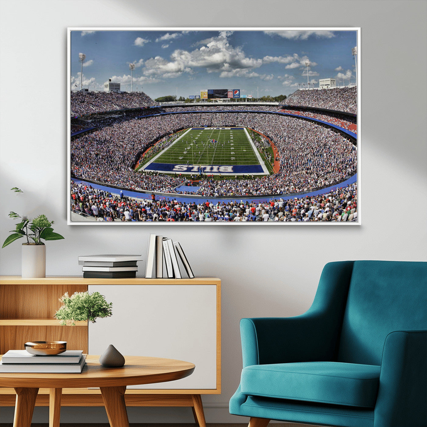 MGV-FC-36X24 - Buffalo Bills Highmark Stadium Wall Art Canvas Print - Bills Stadium Game Day Triple Canvas Wall Art - Buffalo Bills NFL Match