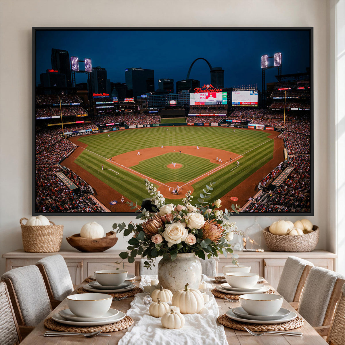 38612-MGV-CV-36X24 - St. Louis Cardinals Baseball Team Print - Busch Stadium Wall Art