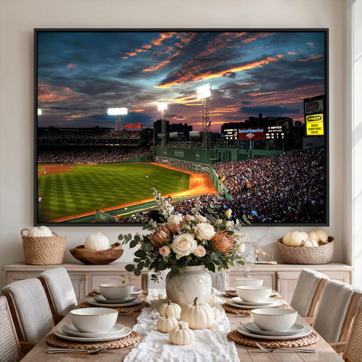 66781-MGV-CV-36X24 - Fenway Park Boston Massachusetts Stadium Wall Art Canvas Print