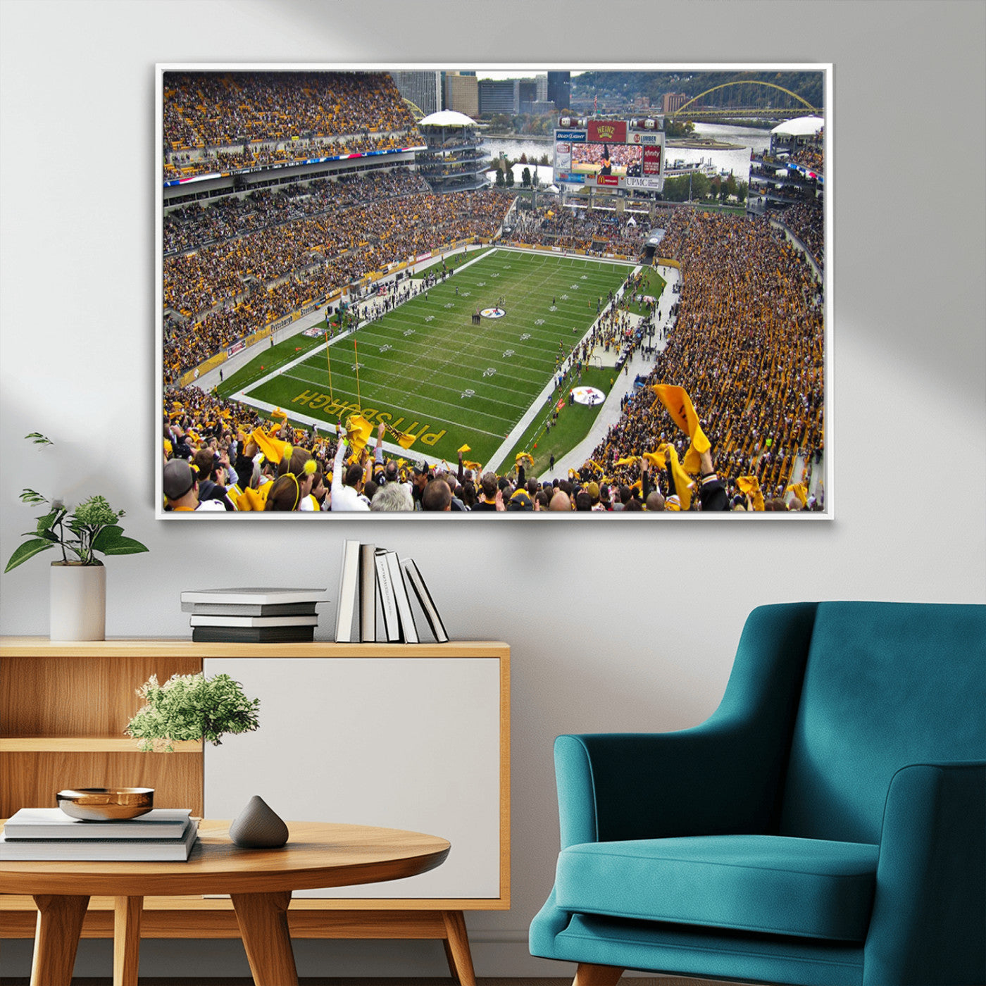 MGV-FC-36X24 - Pittsburgh Steelers Football Team Print - Pittsburgh Heinz Field Stadium Wall Art Canvas Print