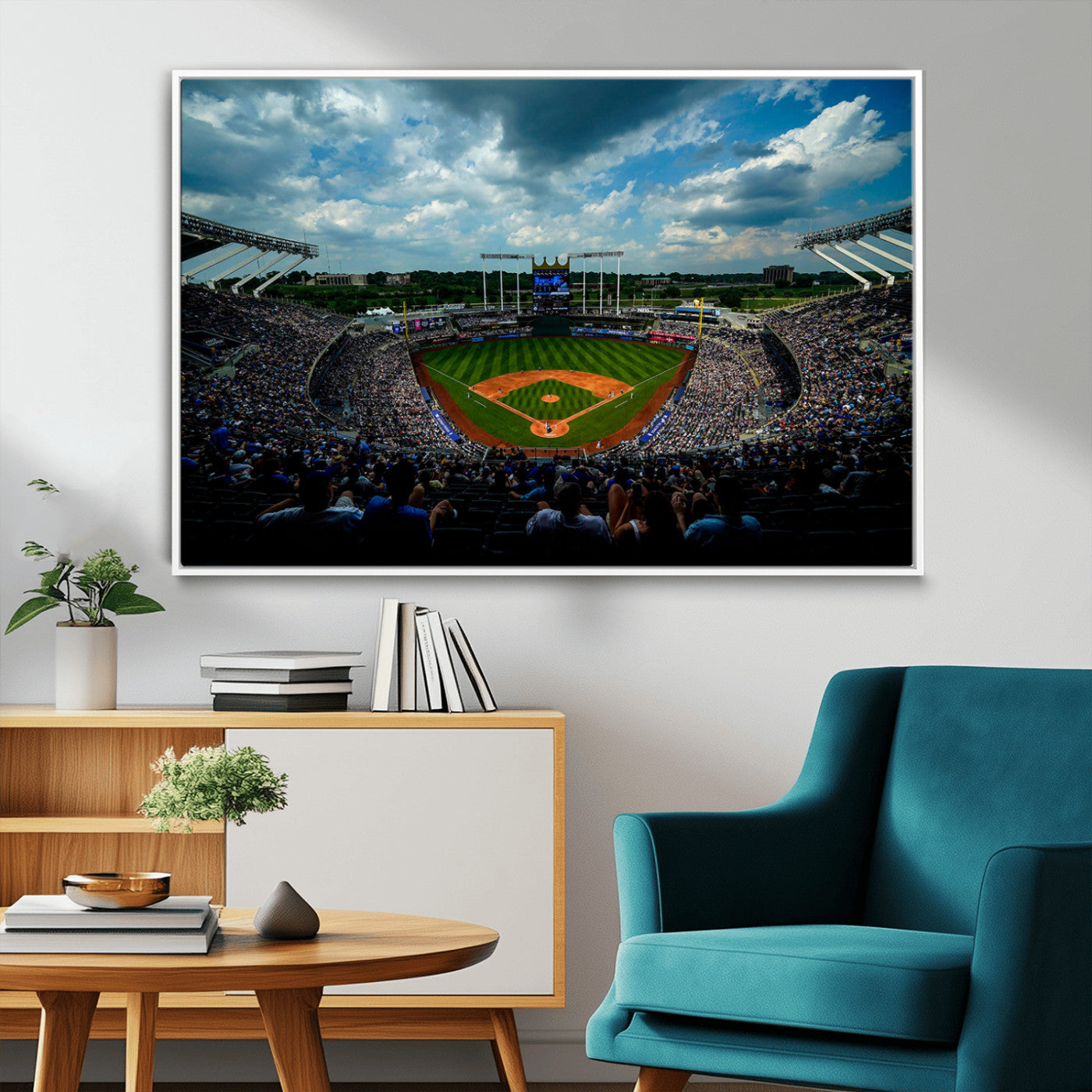 MGV-FC-36X24 - 3-Panel Kauffman Stadium Wall Art Print | Large Kansas City Royals Baseball Canvas Print for Sports